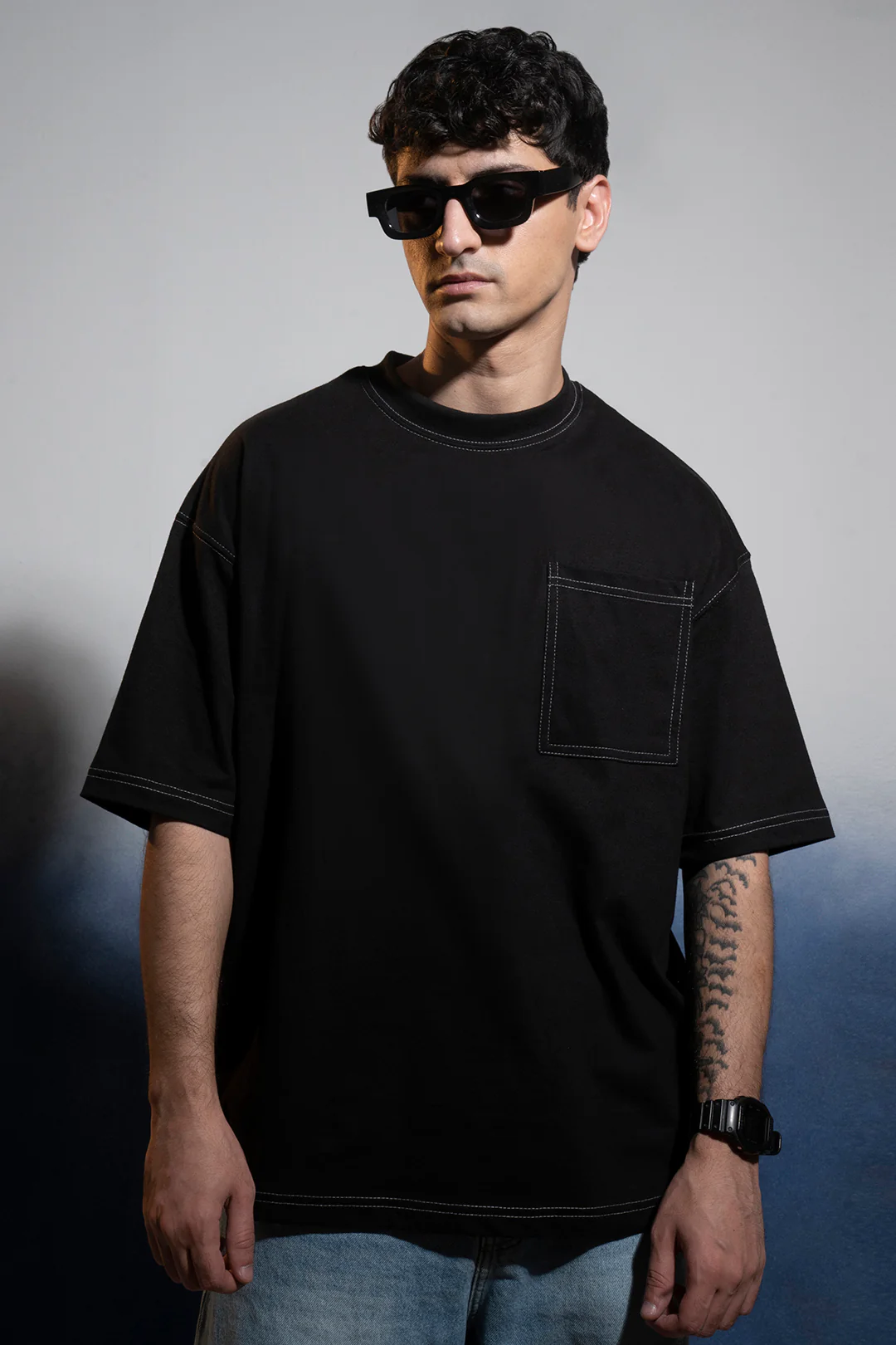 Basic Oversized Pocket T-Shirt - D029 - Image 8