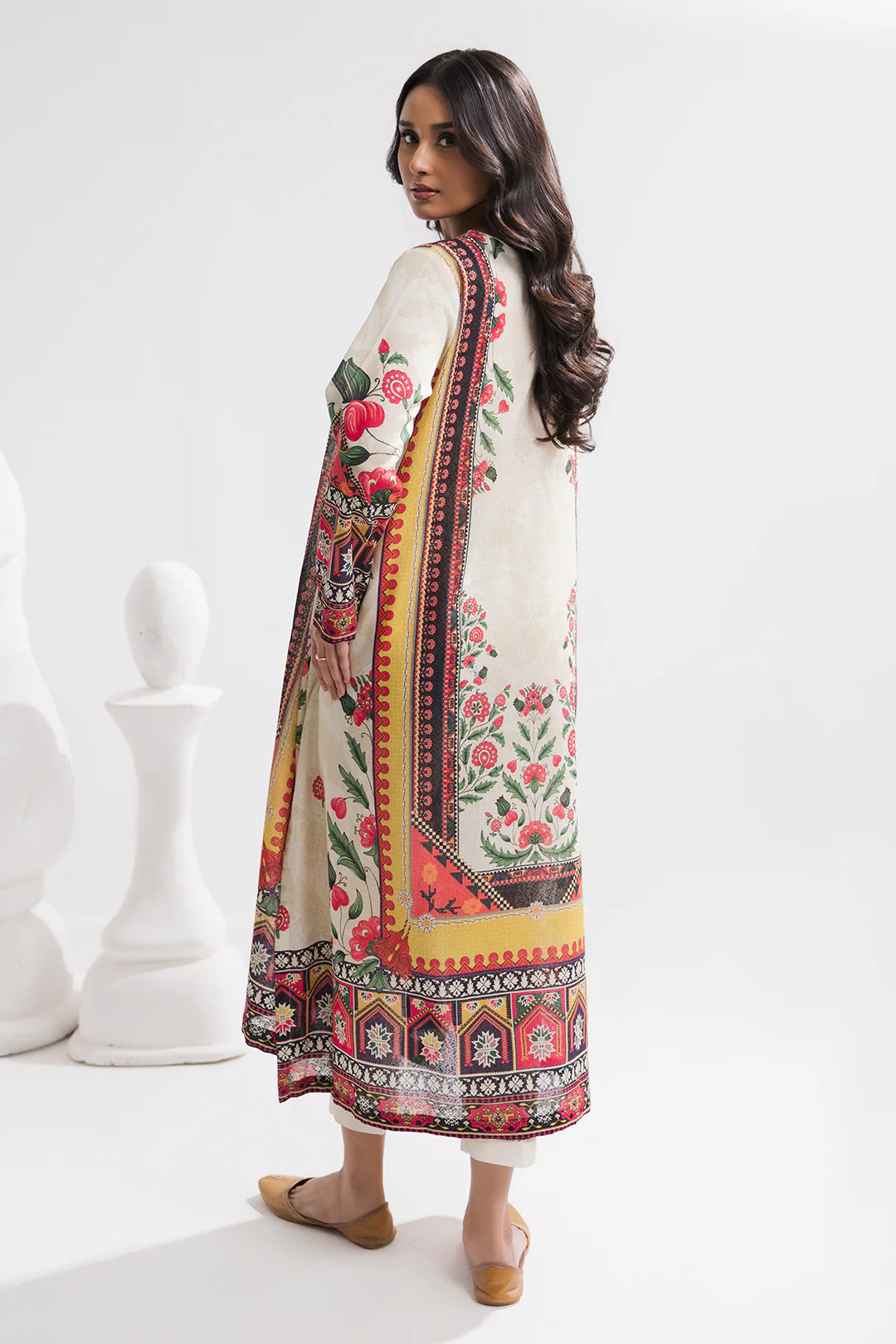 Printed Kaftaan Slub Textured Dress - 2894 - Image 13