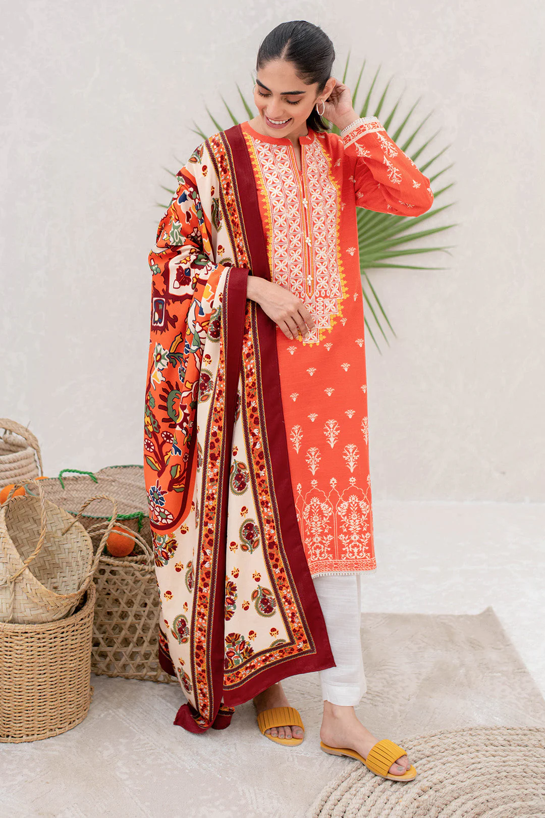 Embroidered Shirt Dupatta - 0018 - Image 3