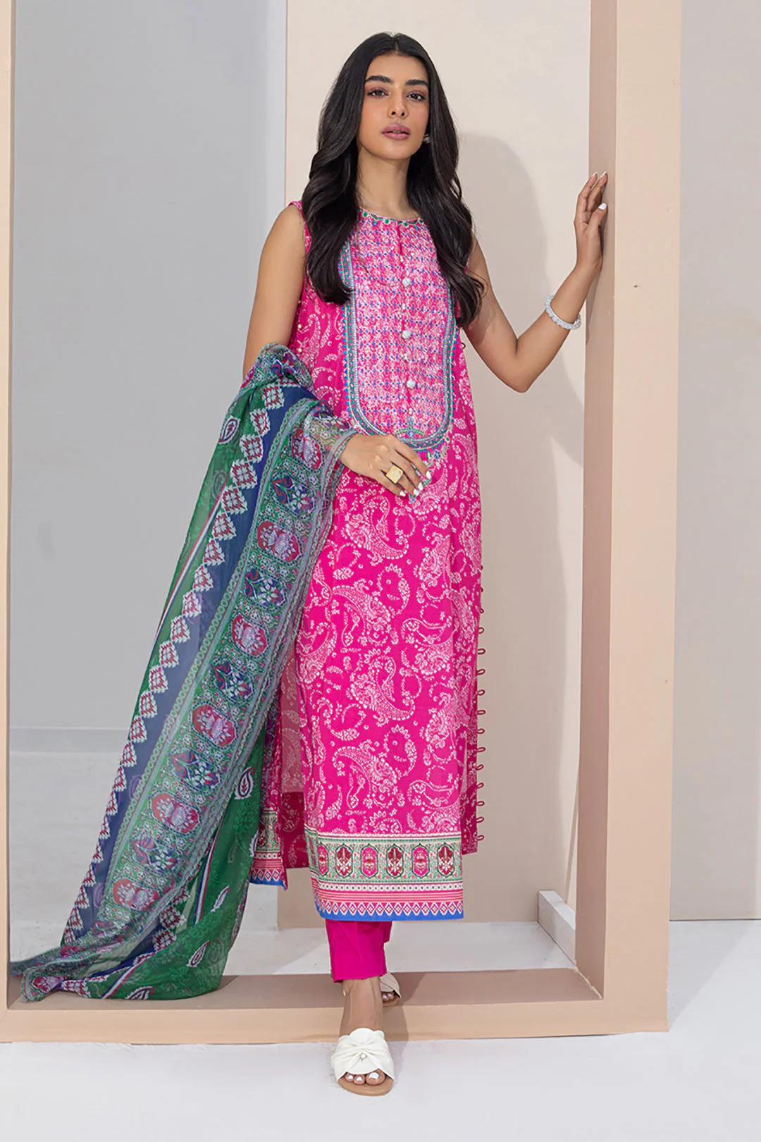 Embroidered Shirt Dupatta - 0318 - Image 3