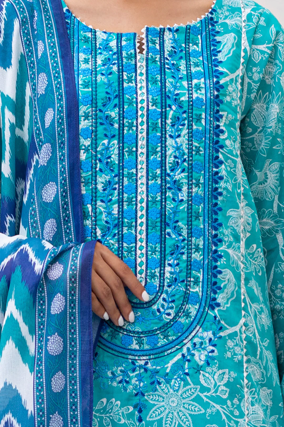 Embroidered Shirt Dupatta - 0394 - Image 3