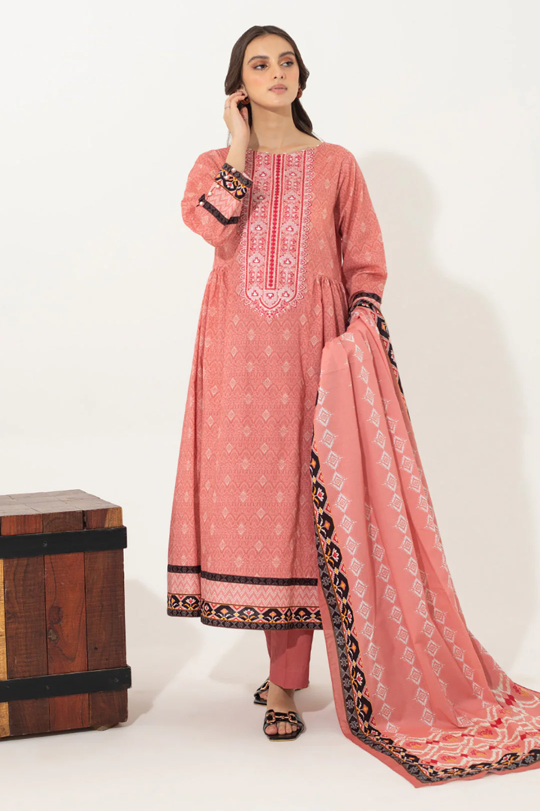 Embroidered Shirt Dupatta - 0610 - Image 2