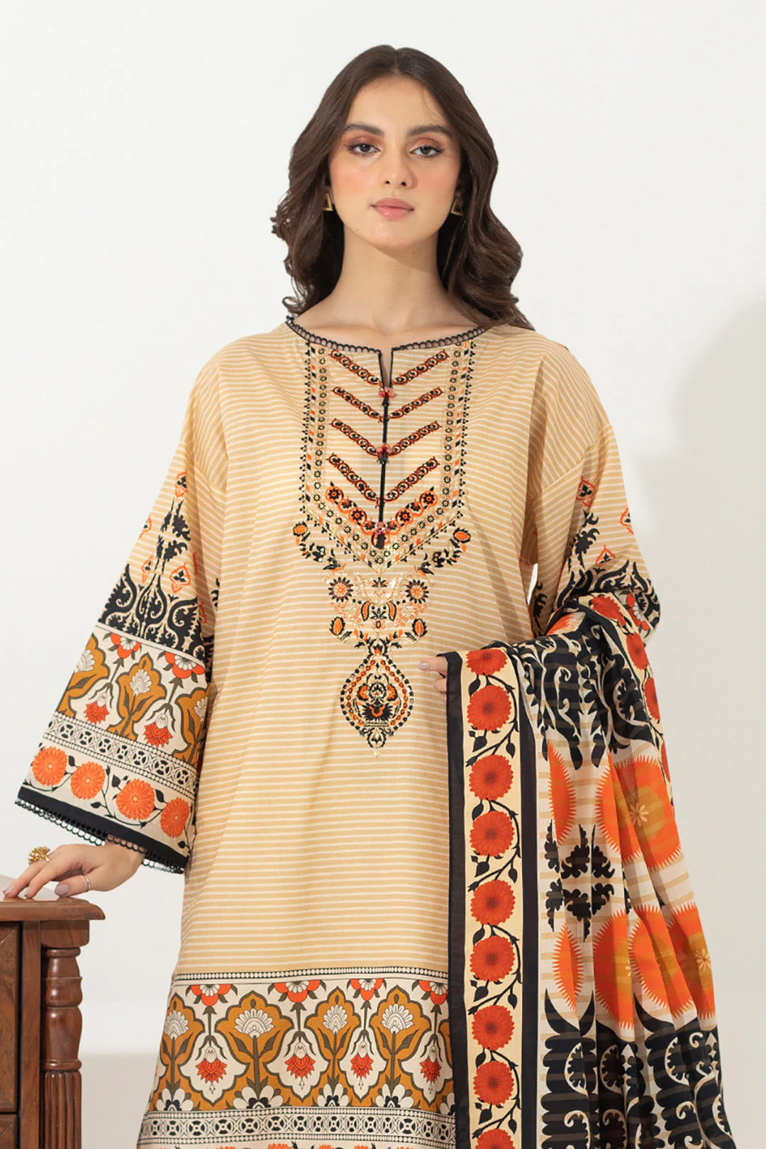 Embroidered Shirt Dupatta - 0611 - Image 3