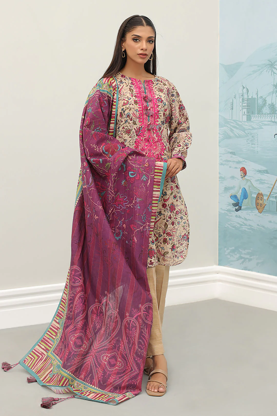 Embroidered Shirt Dupatta - 0720 - Image 3