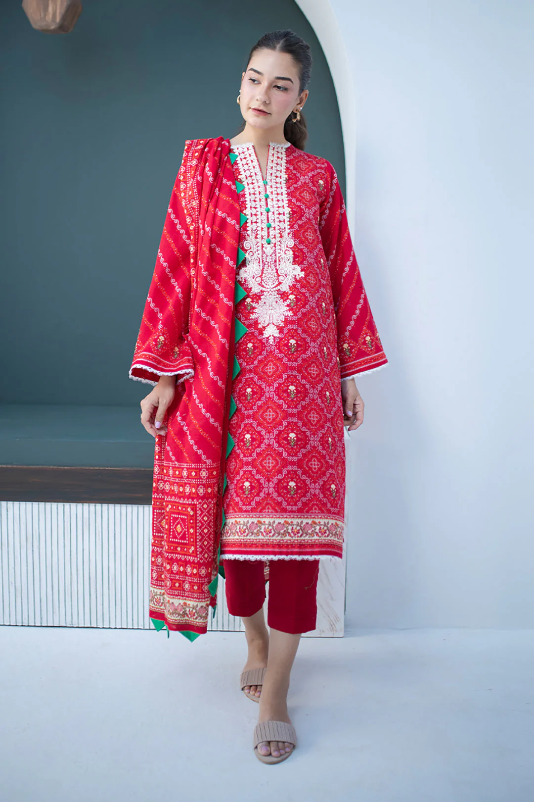 Embroidered Shirt Dupatta - 0796 - Image 2