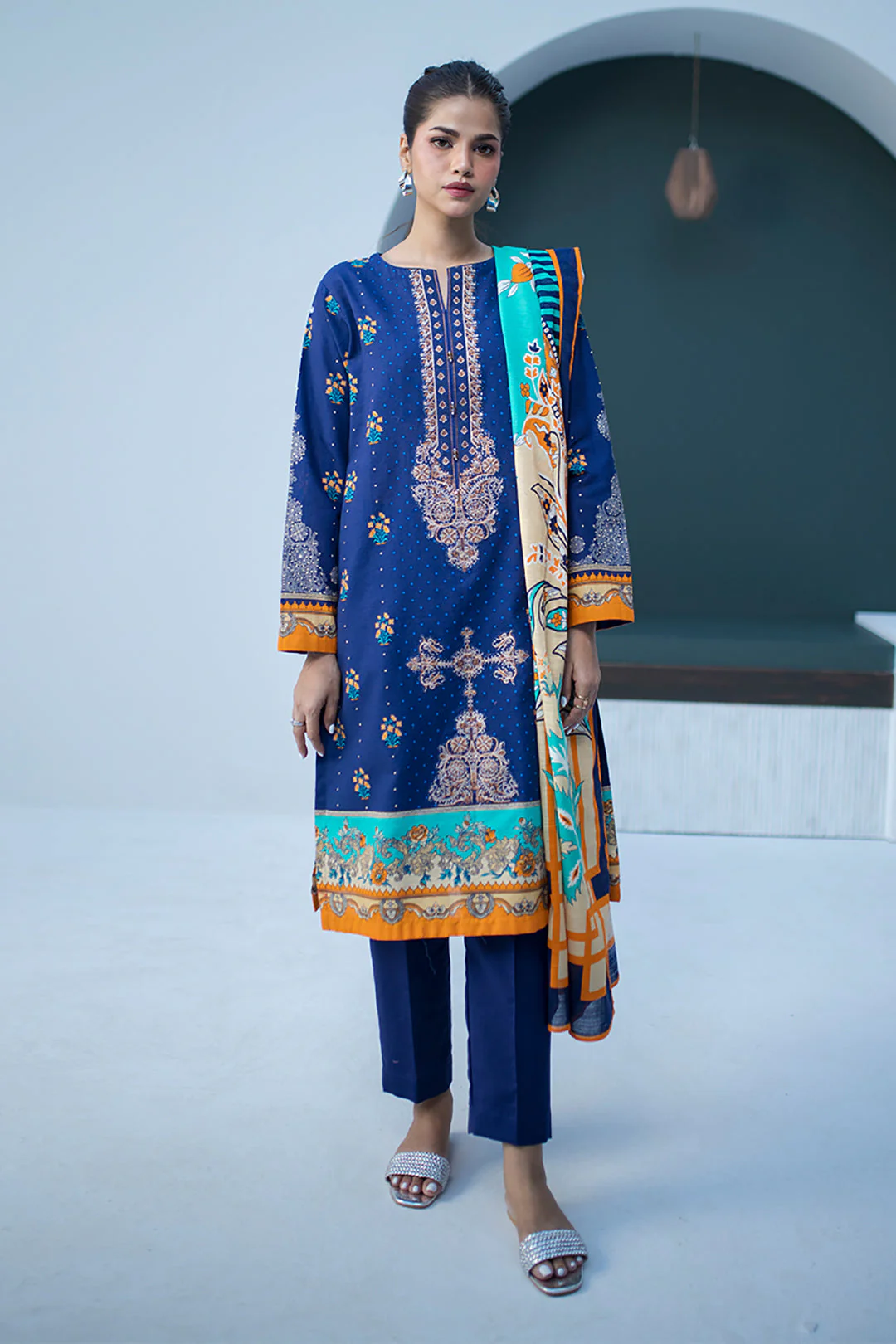 Embroidered Shirt Dupatta - 0798 - Image 2
