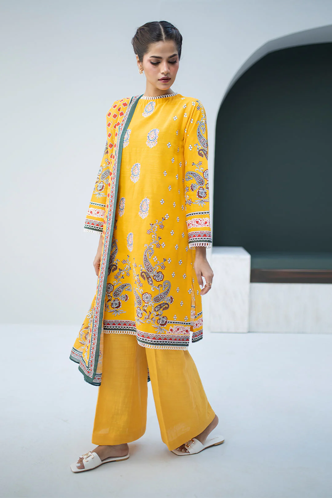 Embroidered Shirt Dupatta - 0799 - Image 3