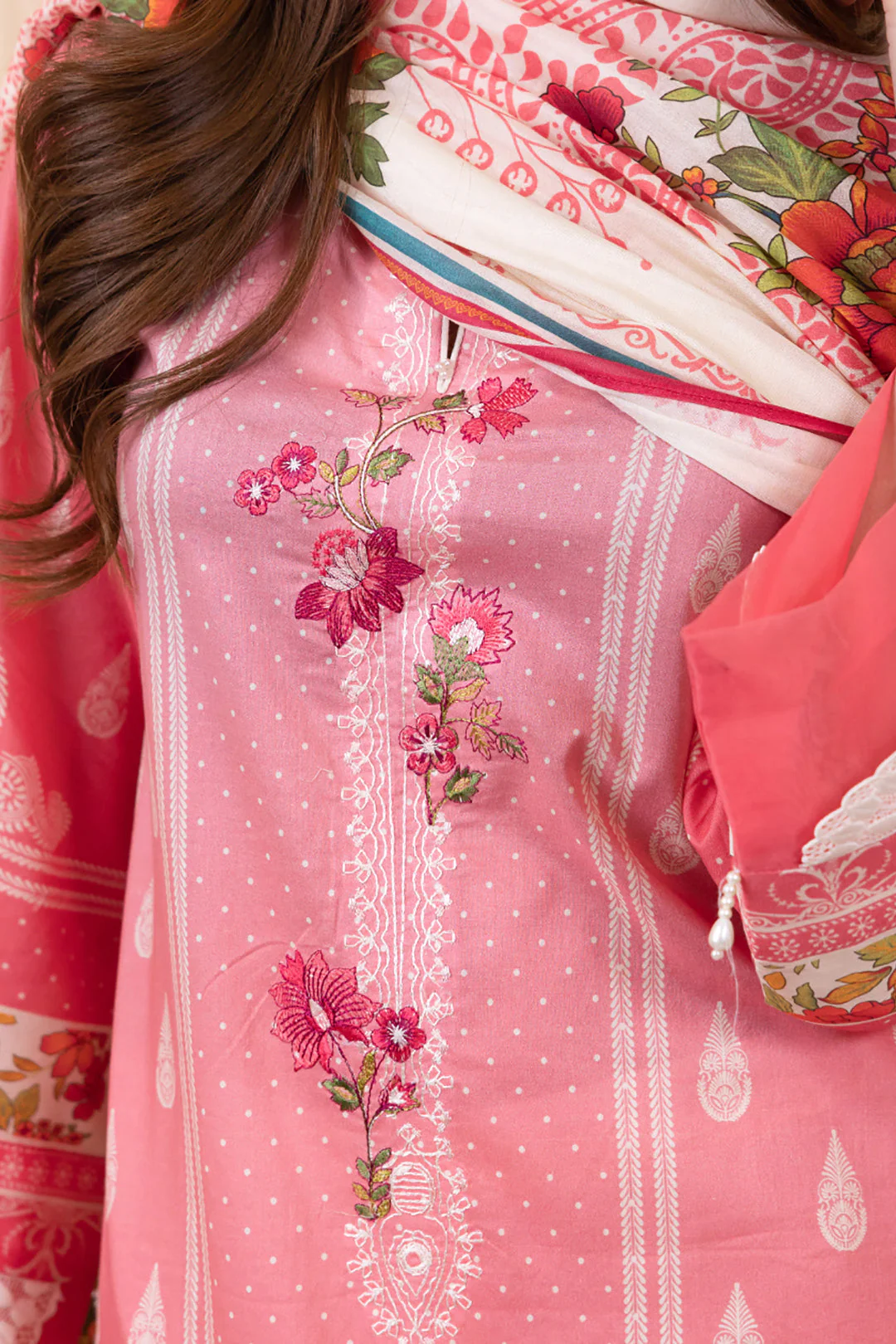 Embroidered Shirt Dupatta - 1027 - Image 4