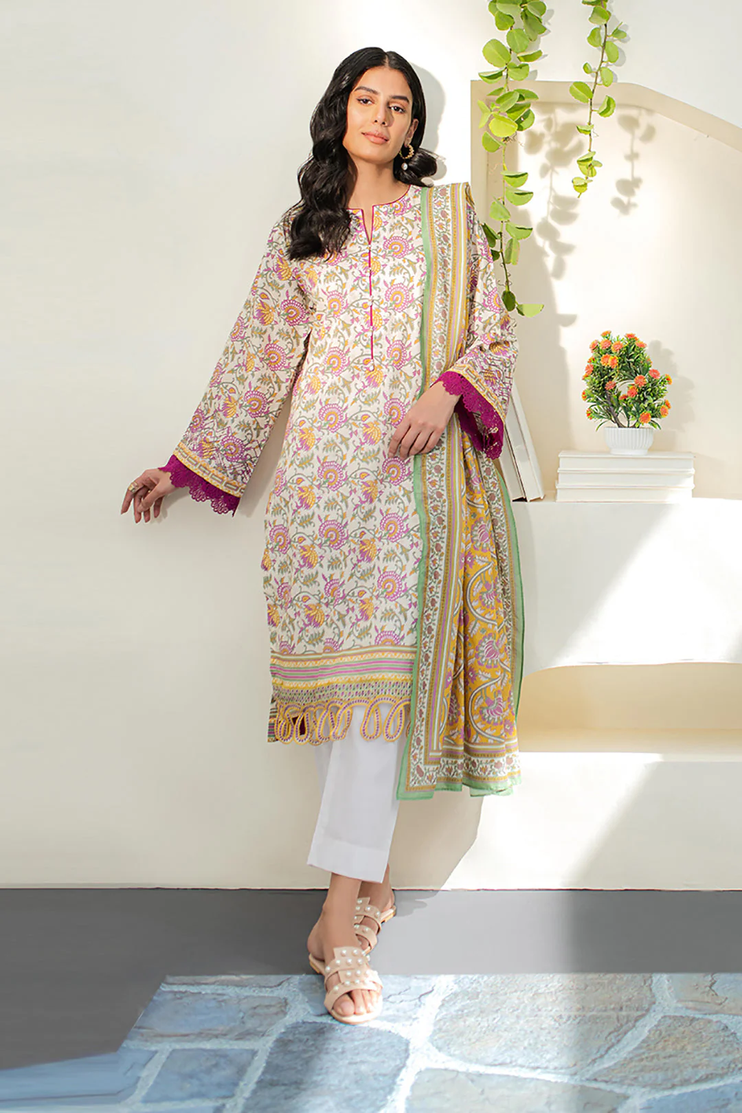 Embroidered Shirt Dupatta - 1029 - Image 2
