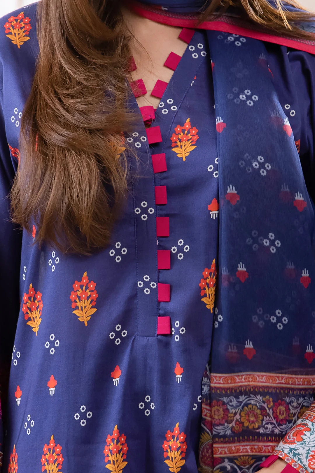 Embroidered Shirt Dupatta - 1619 - Image 4