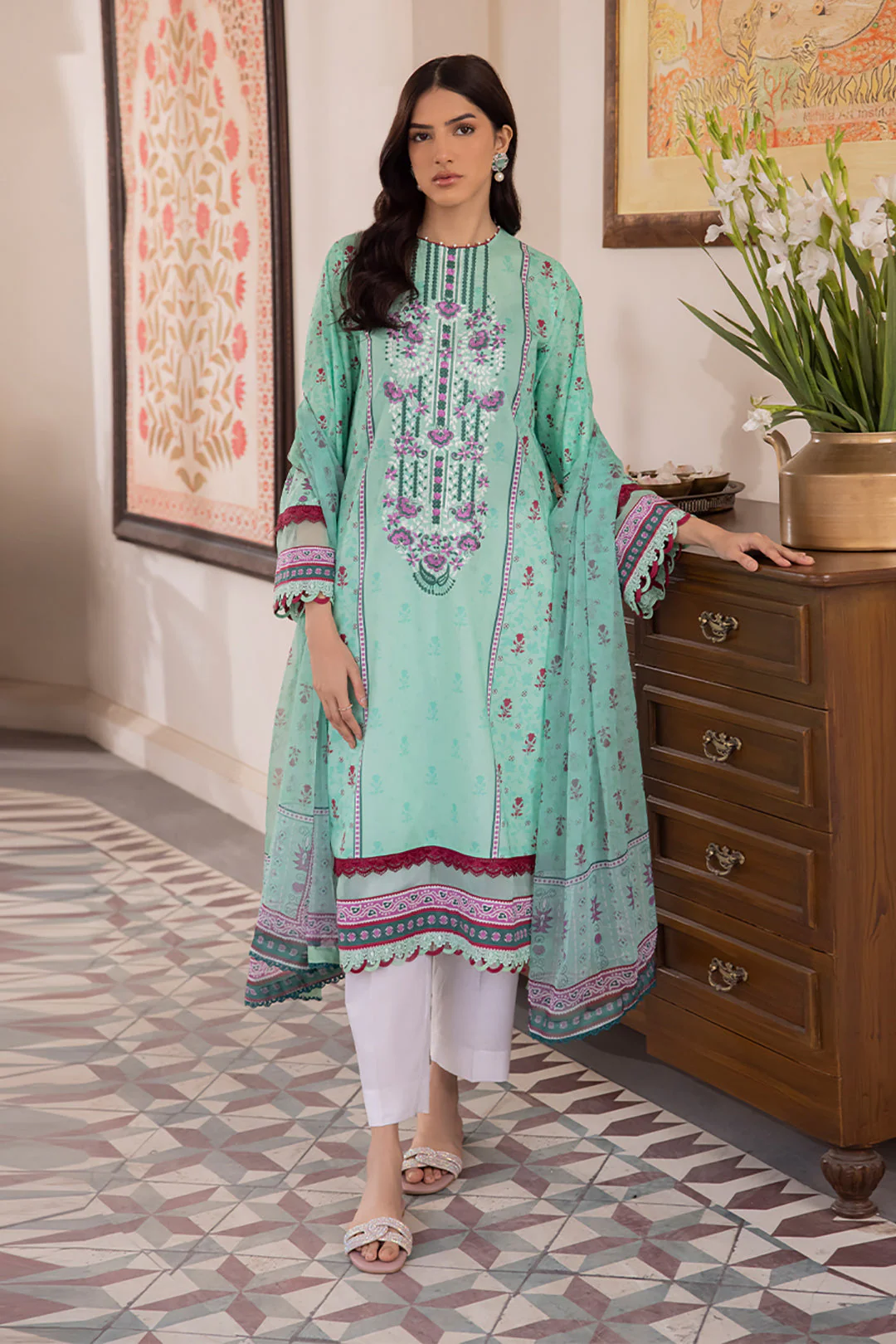 Embroidered Shirt Dupatta - 1620 - Image 2