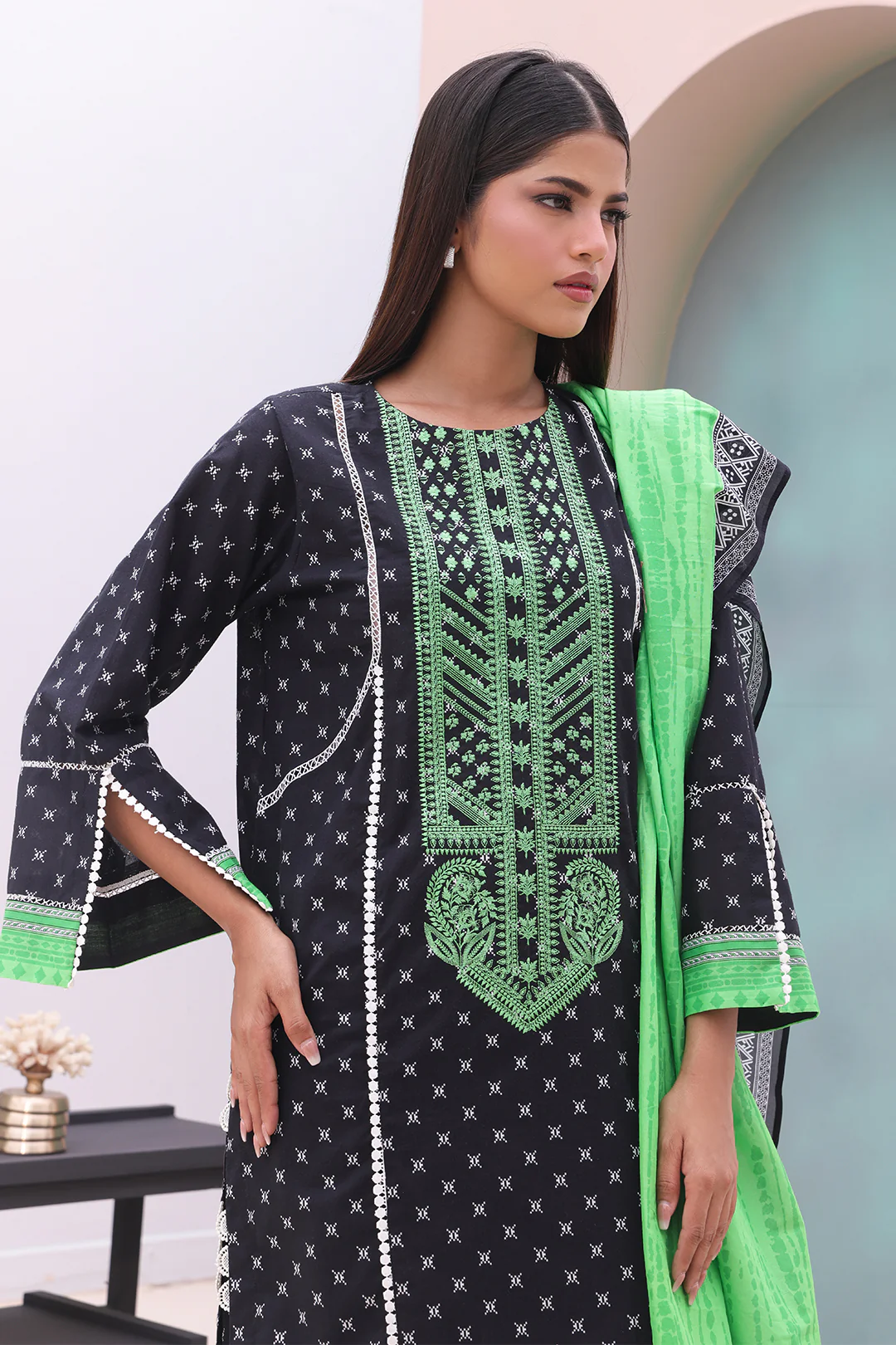 Embroidered Shirt Dupatta - 0027 - Image 3