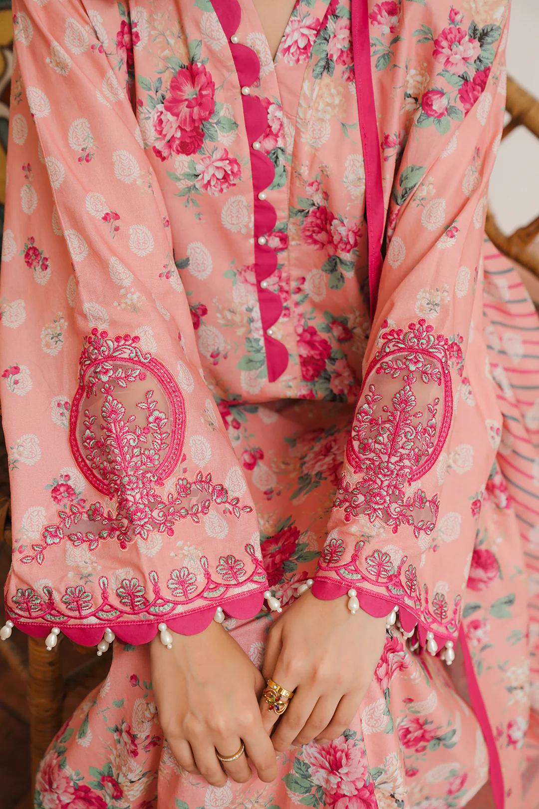 Embroidered Shirt Dupatta - 0109 - Image 3