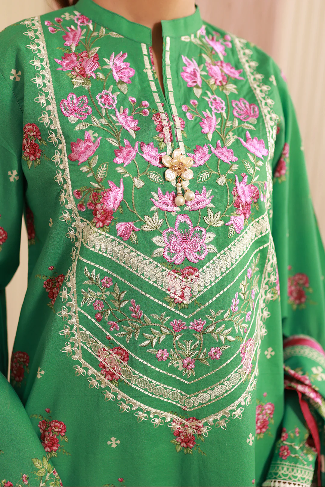 Embroidered Shirt Dupatta - 0617 - Image 4