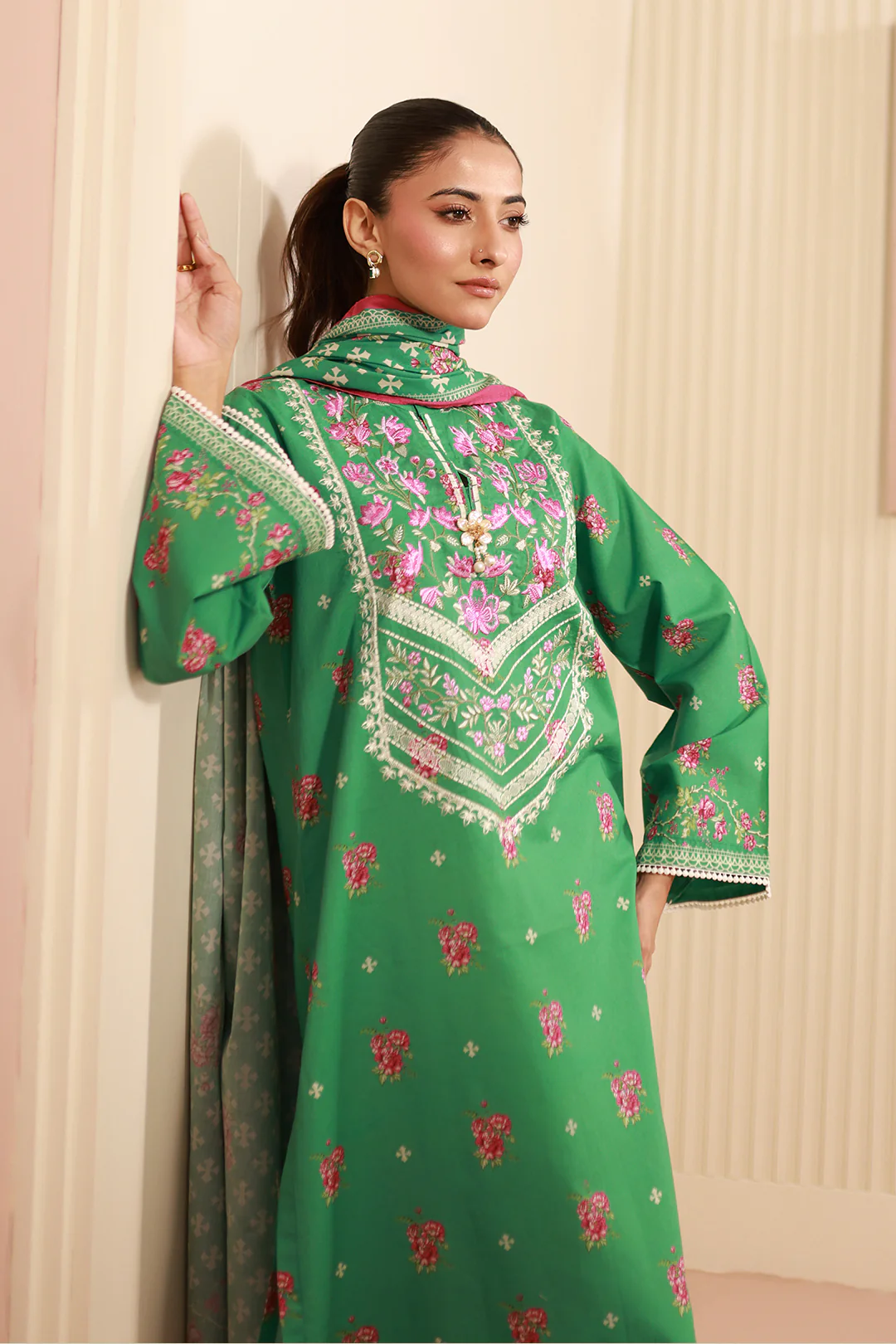 Embroidered Shirt Dupatta - 0617 - Image 5