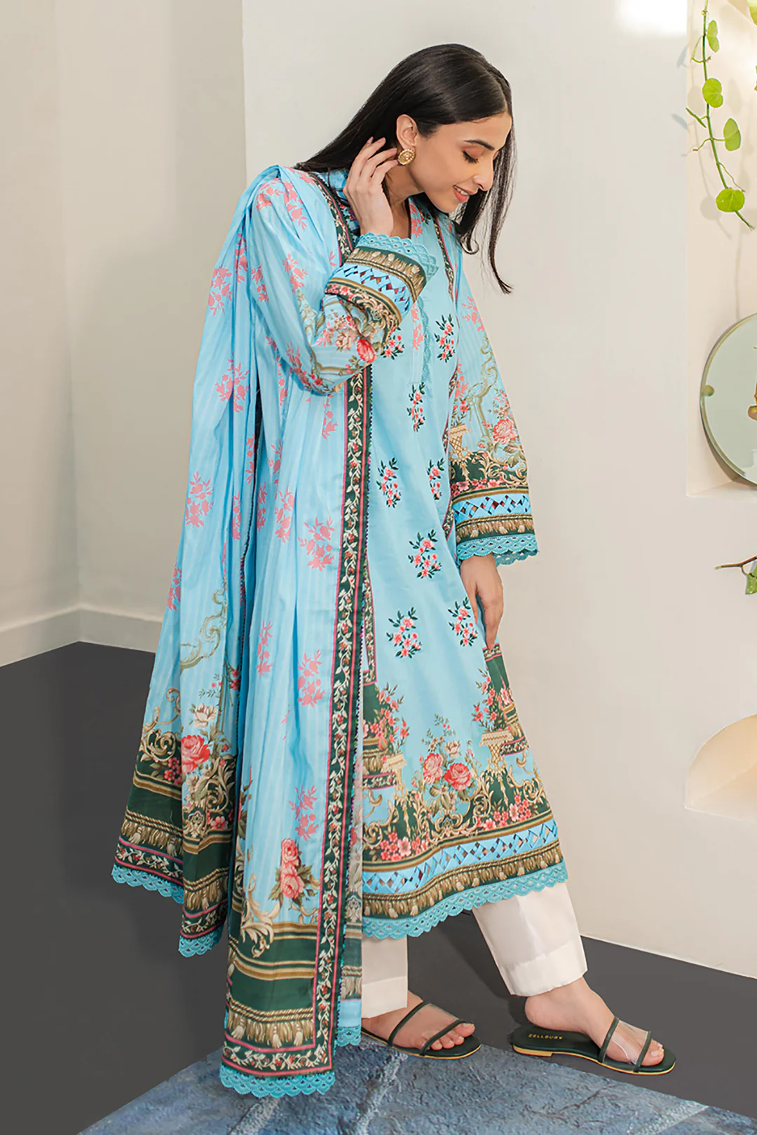 Embroidered Shirt Dupatta - 1176 - Image 3