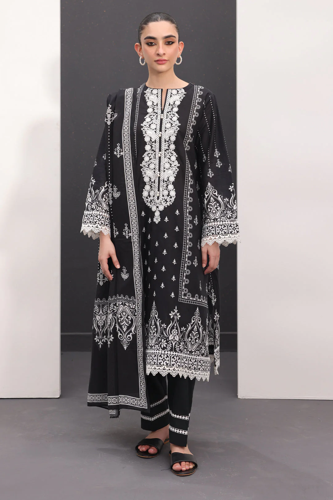 Embroidered Shirt Dupatta - 1496 - Image 2