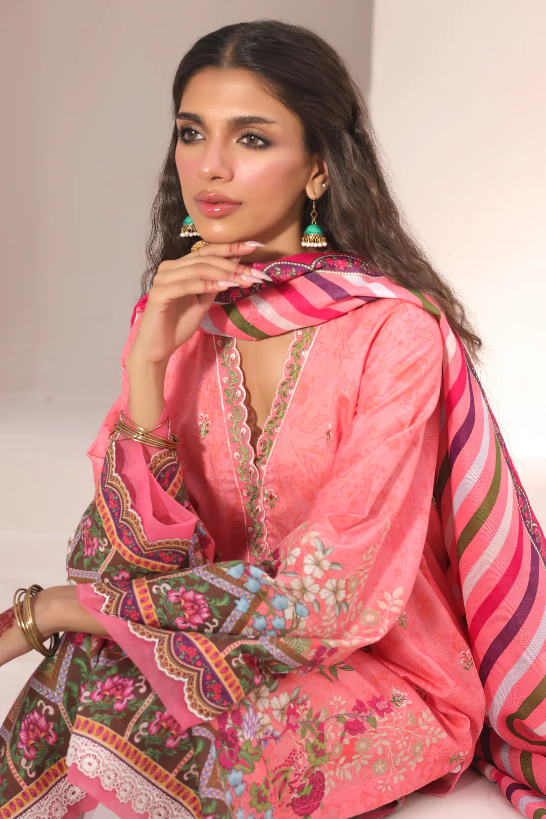 Embroidered Shirt Dupatta - 1658