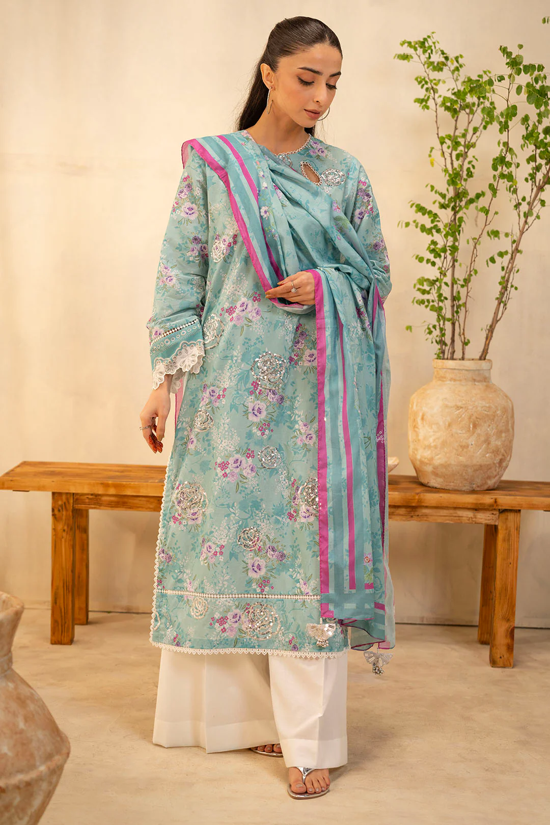 Embroidered Shirt Dupatta - 0021 - Image 2
