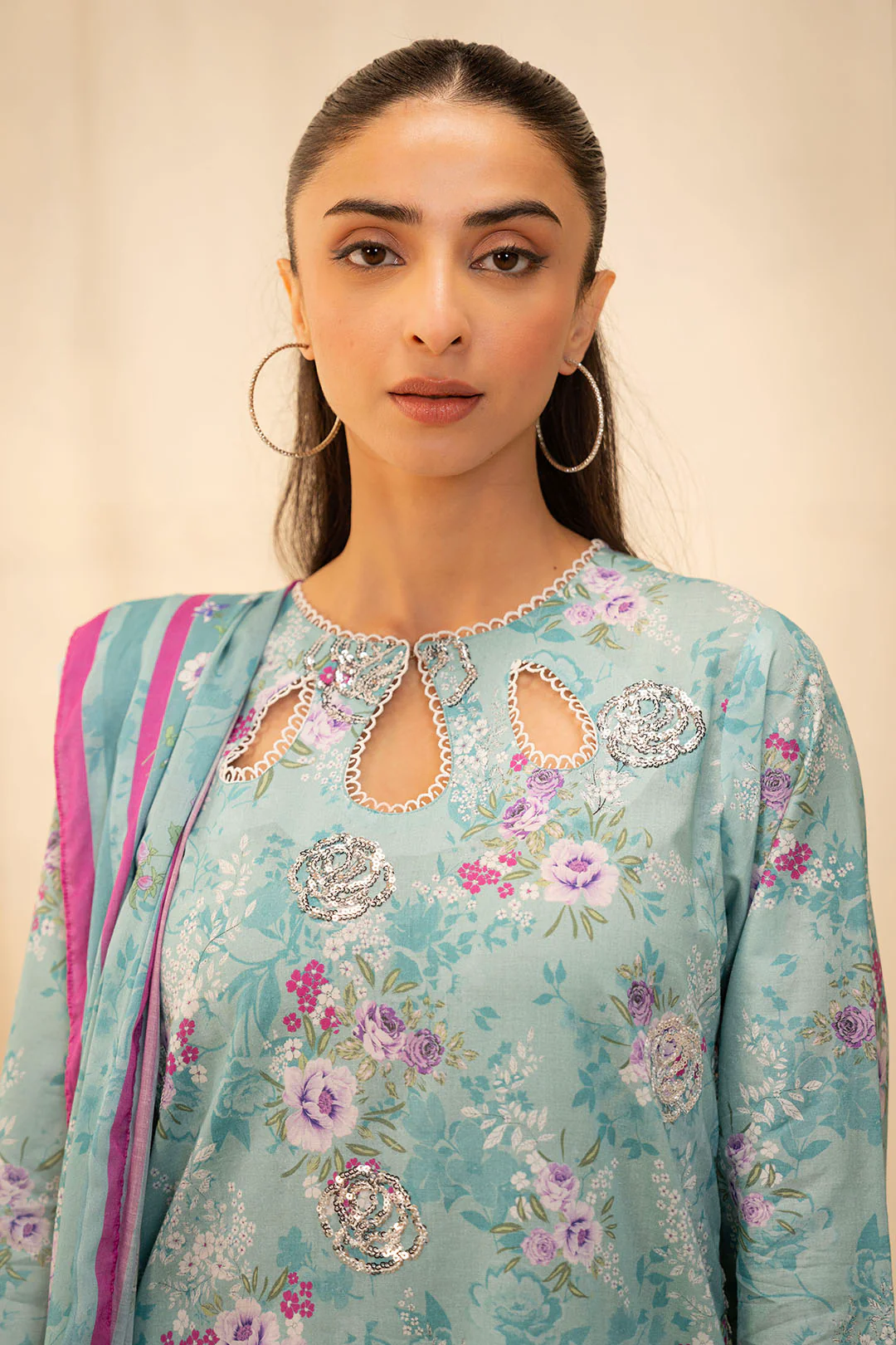 Embroidered Shirt Dupatta - 0021 - Image 4