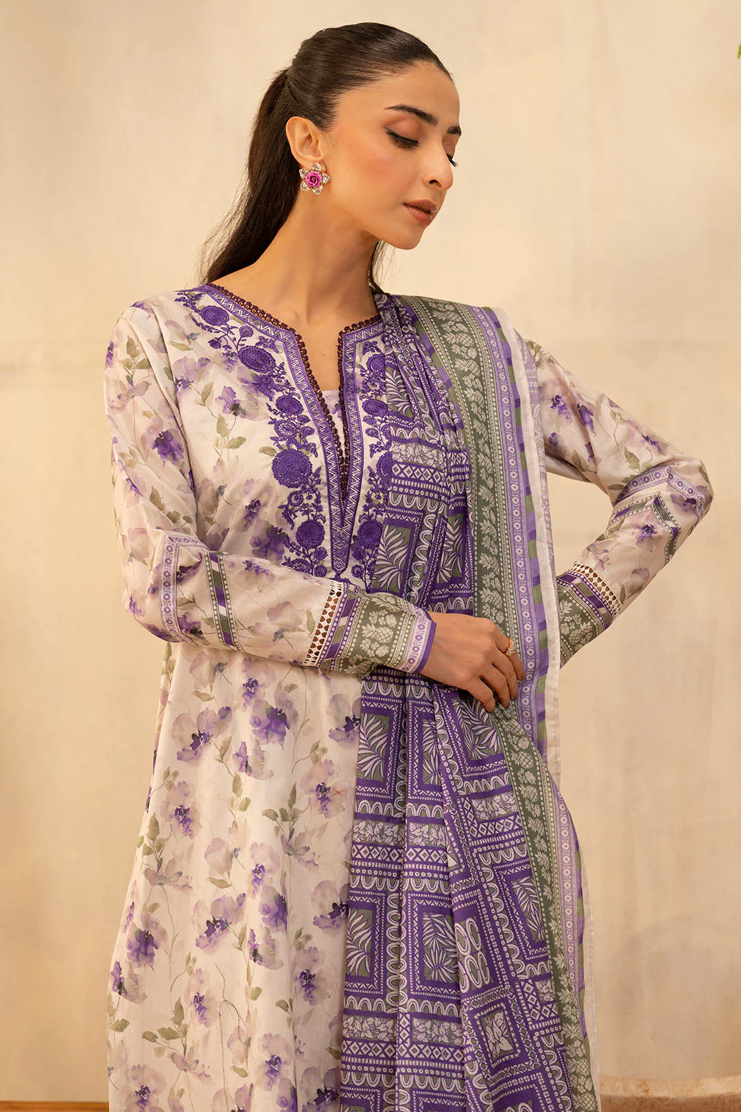 Embroidered Shirt Dupatta - 0022 - Image 3