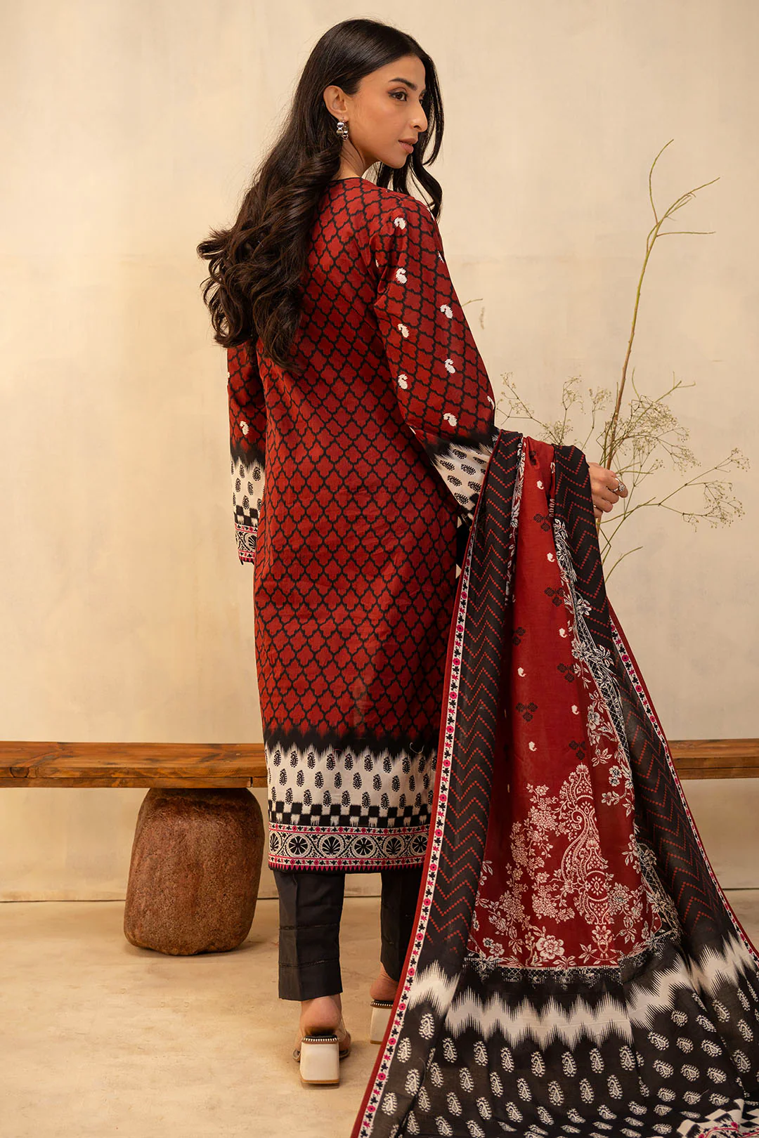 Embroidered Shirt Dupatta - 0024 - Image 4
