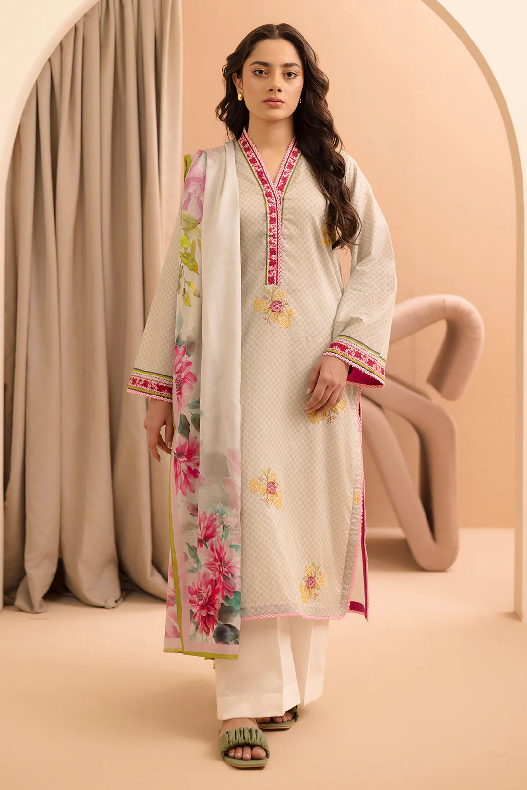 Embroidered Shirt Dupatta - 0239 - Image 2