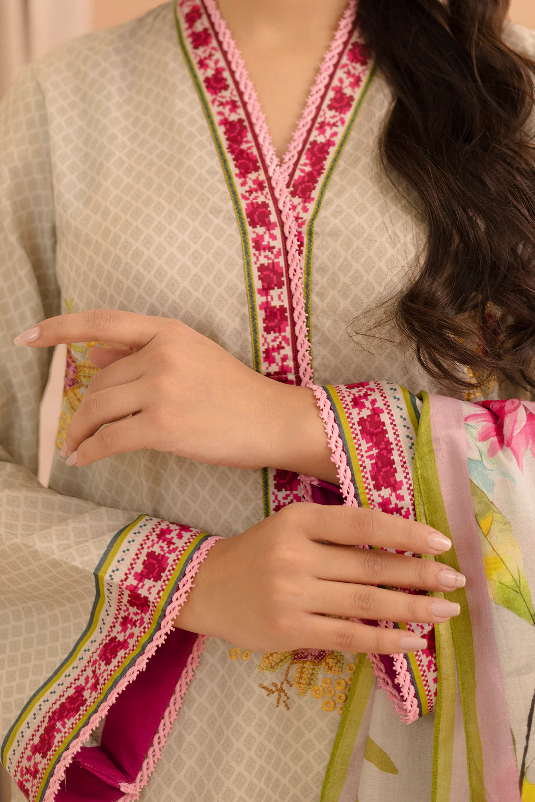 Embroidered Shirt Dupatta - 0239 - Image 3