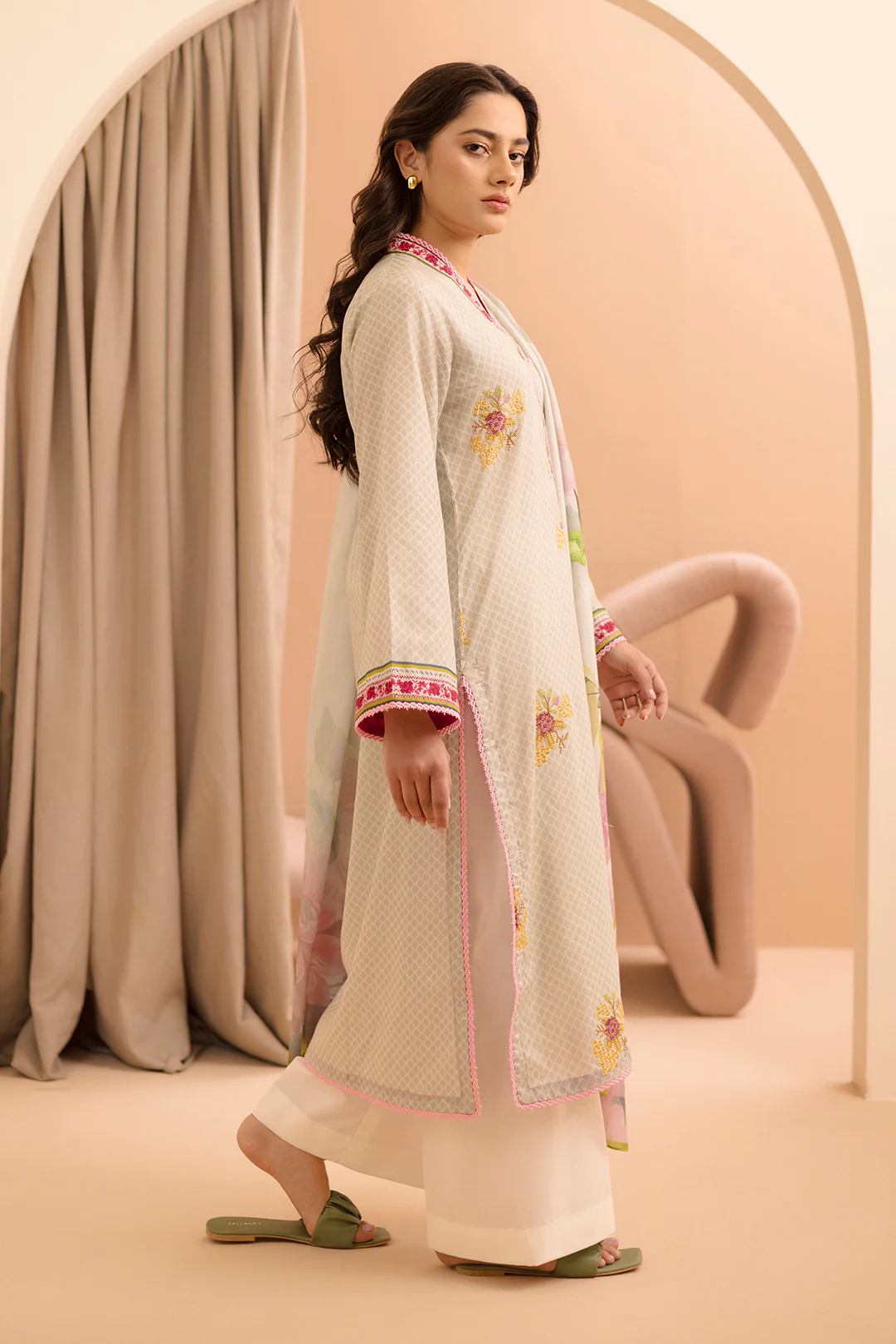 Embroidered Shirt Dupatta - 0239 - Image 5