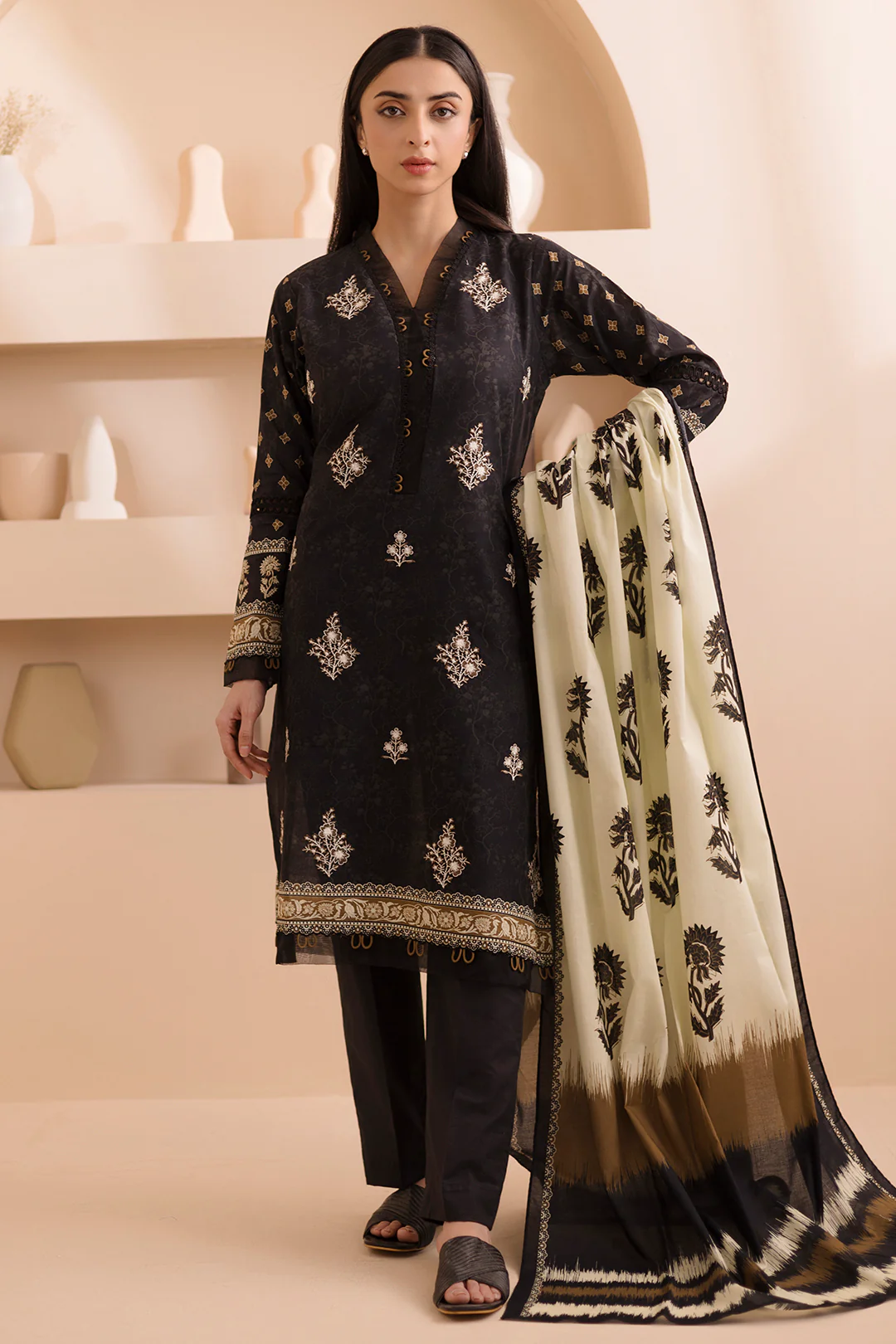 Embroidered Shirt Dupatta - 0242 - Image 4