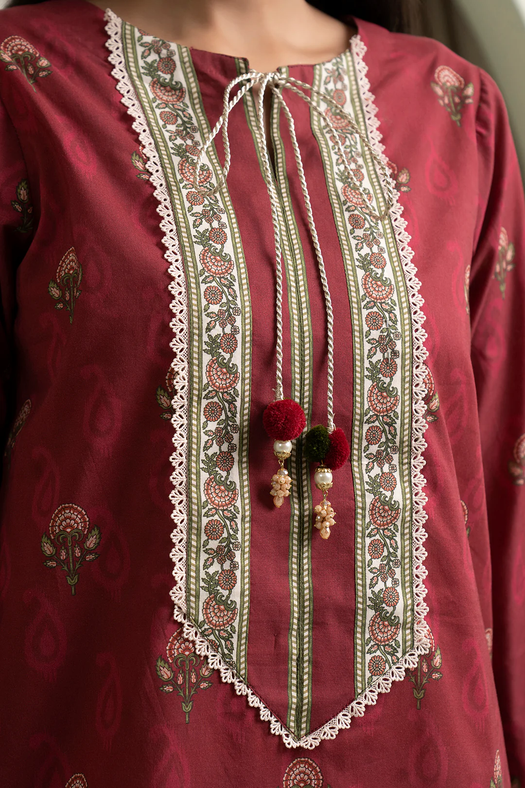 Embroidered Shirt Dupatta - 0421 - Image 6