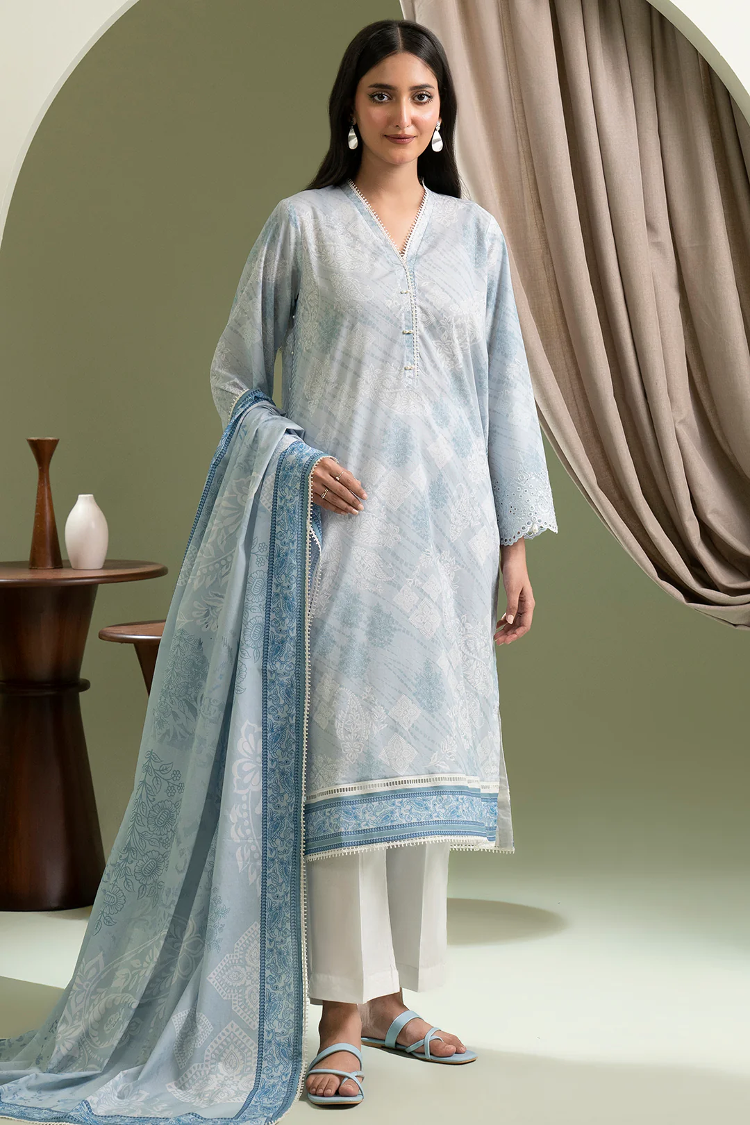 Embroidered Shirt Dupatta - 0422 - Image 4