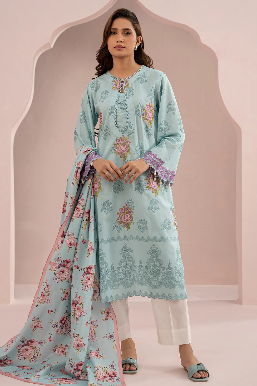 Embroidered Shirt Dupatta - 0488 - Image 2