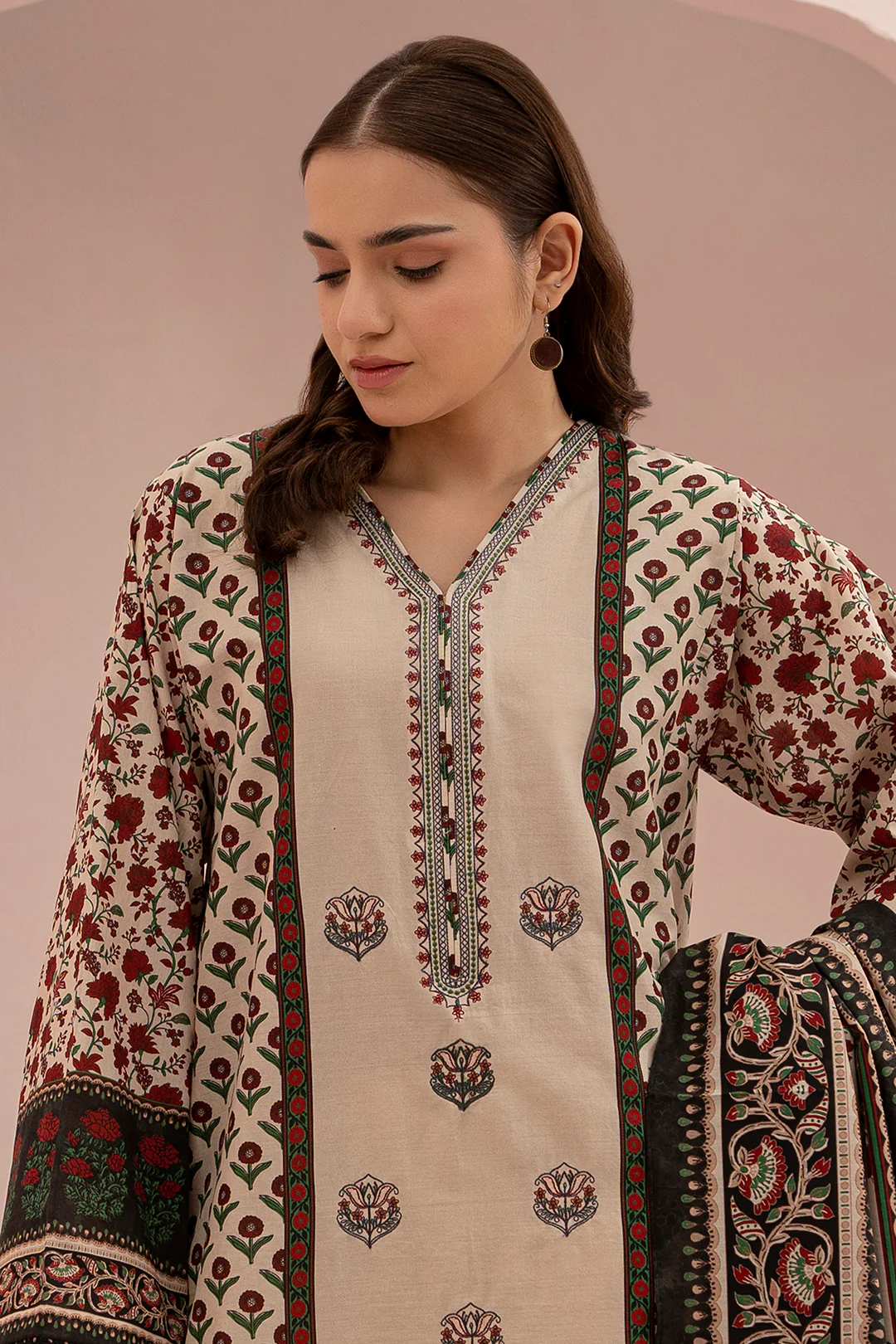 Embroidered Shirt Dupatta - 0489 - Image 2