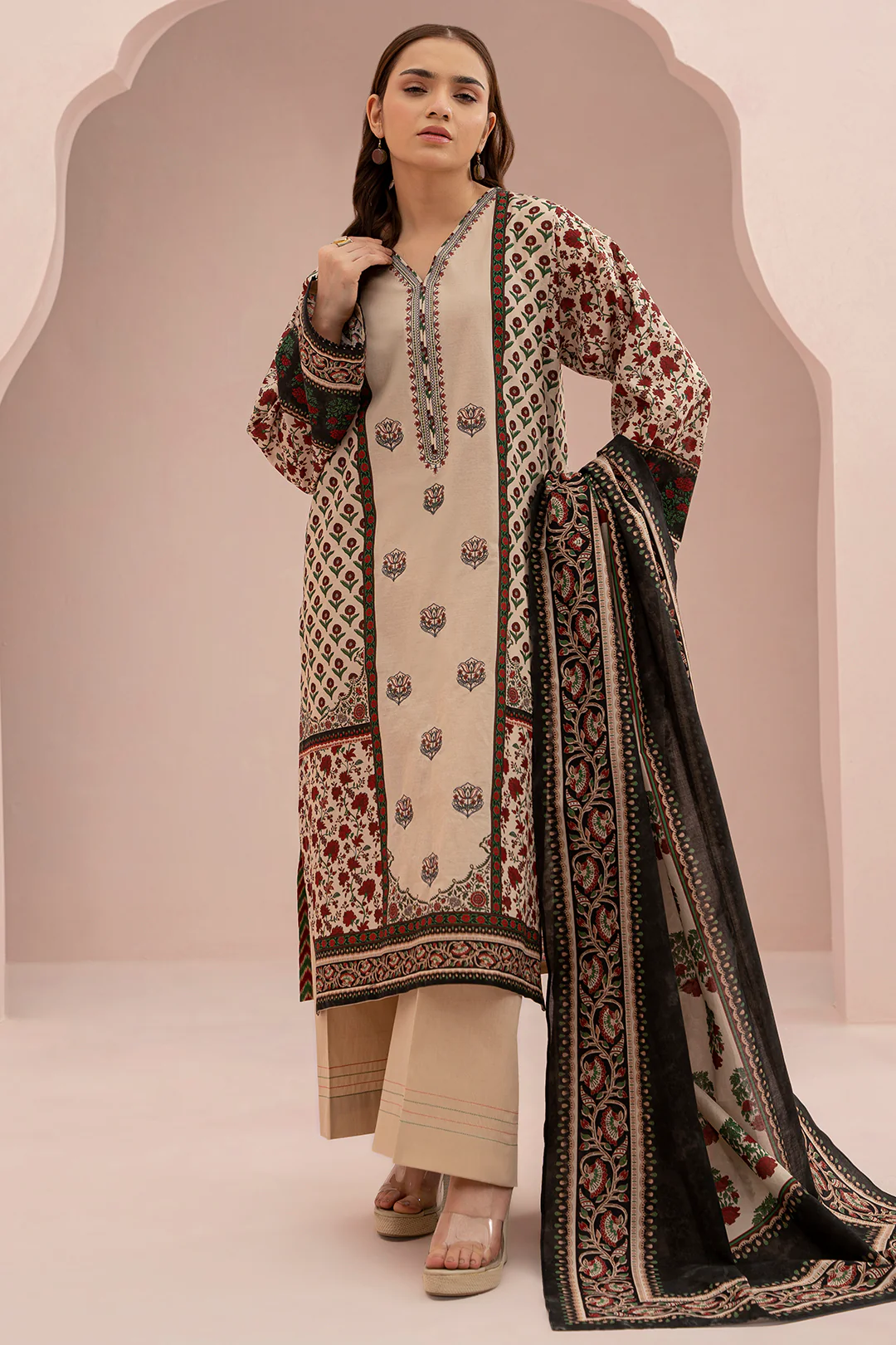 Embroidered Shirt Dupatta - 0489 - Image 4