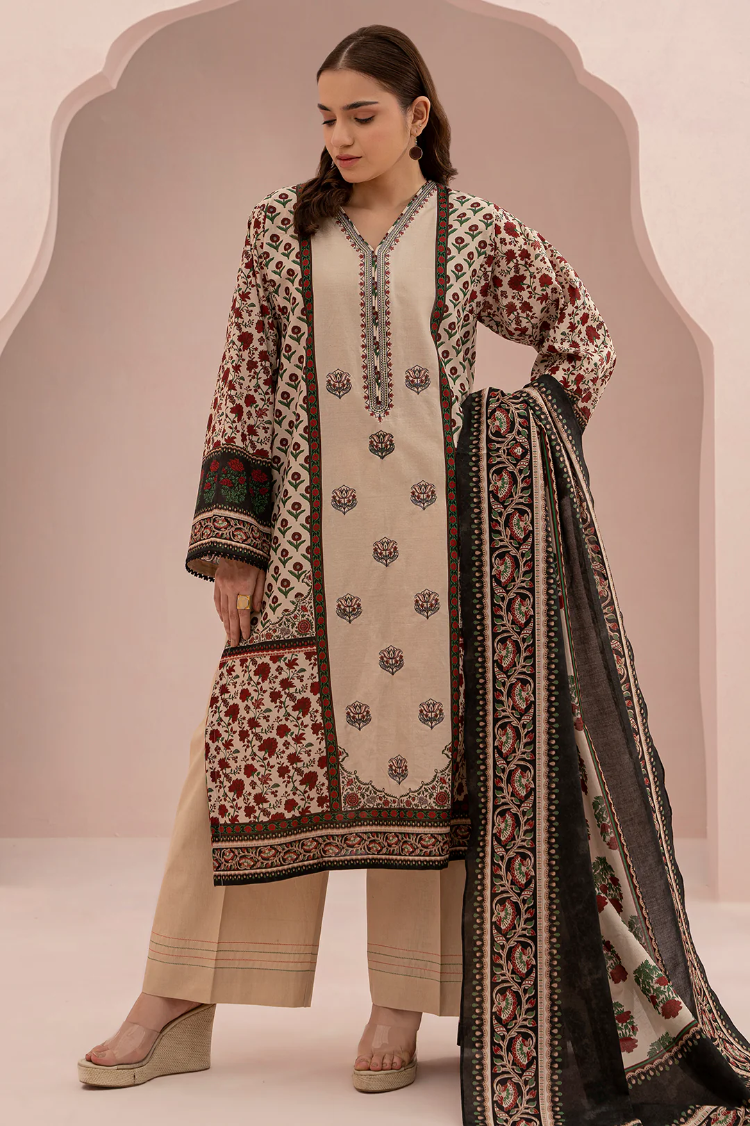 Embroidered Shirt Dupatta - 0489 - Image 5