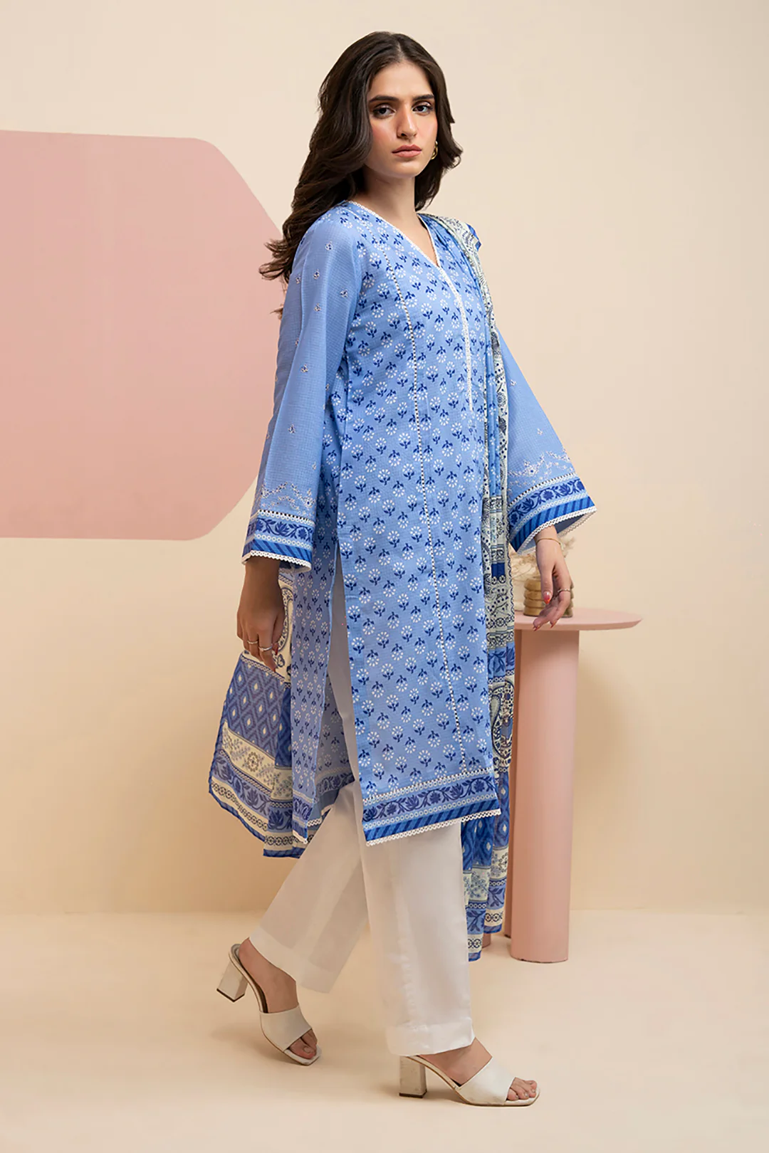 Embroidered Shirt Dupatta - 0641 - Image 3