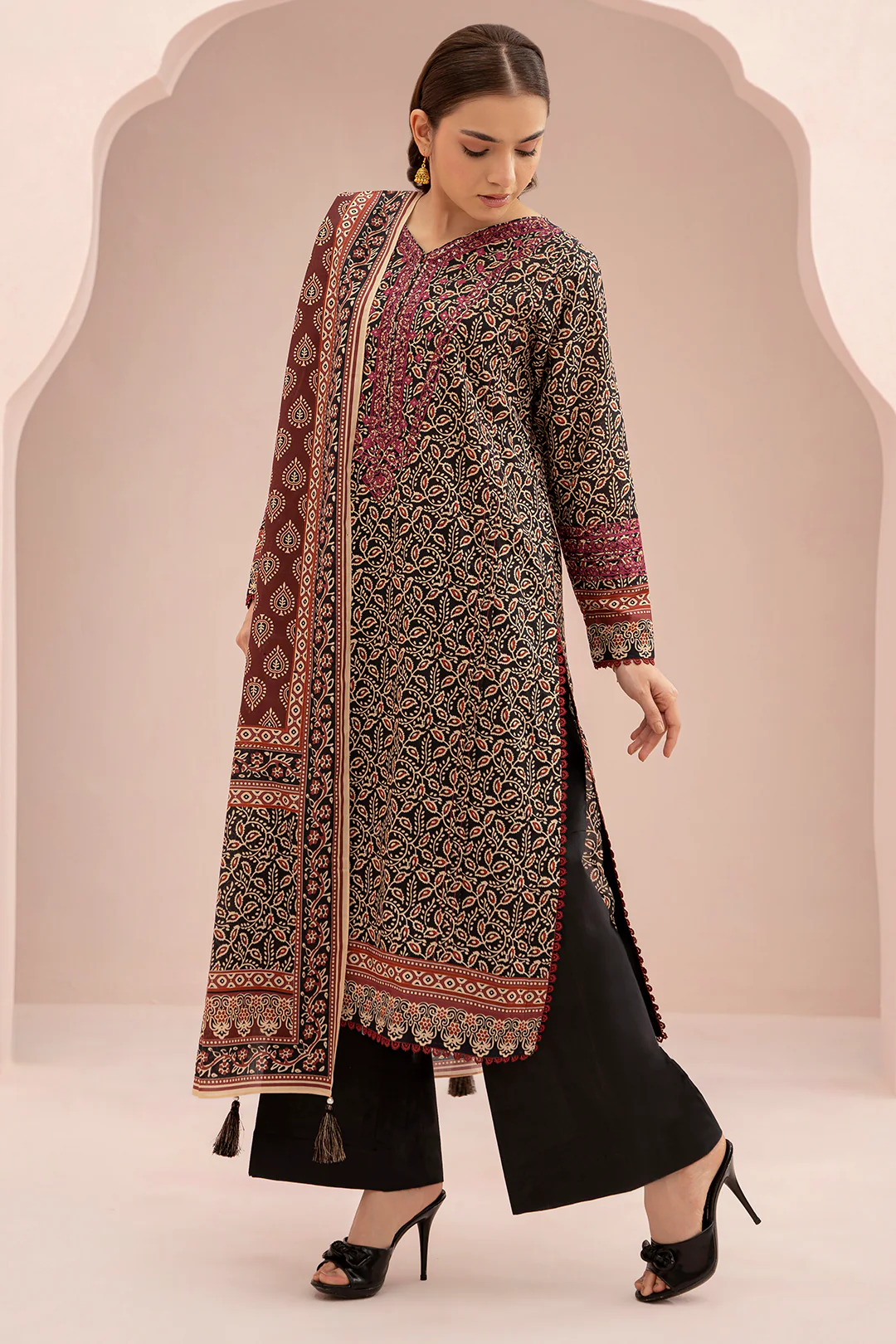 Embroidered Shirt Dupatta - 0642 - Image 5