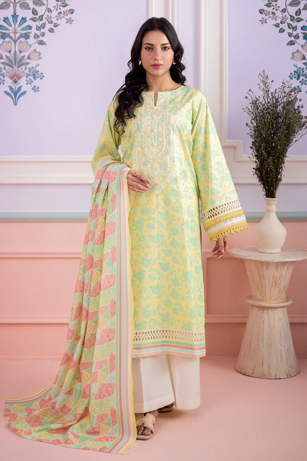 Embroidered Shirt Dupatta - 0468 - Image 3