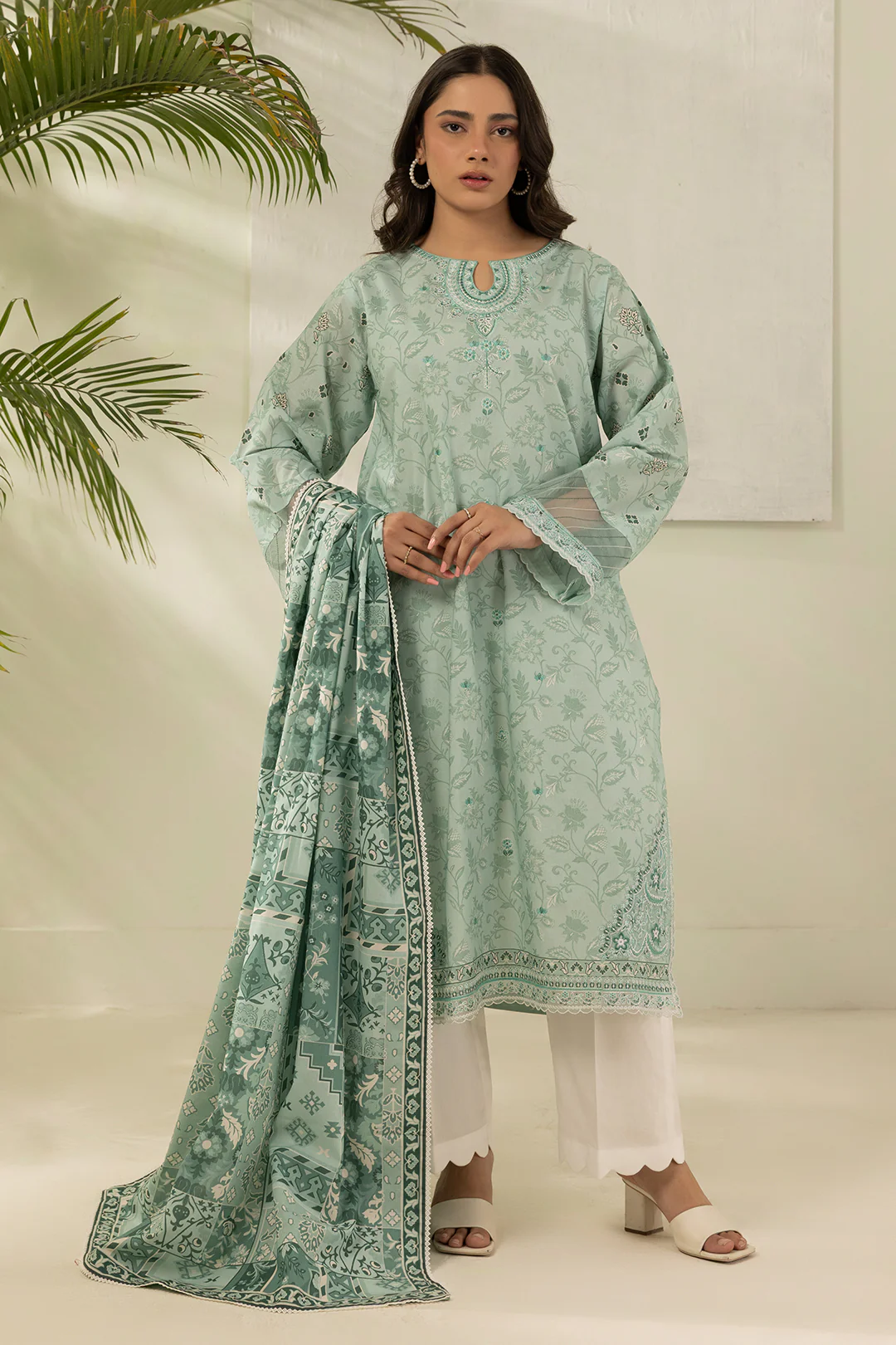 Embroidered Shirt Dupatta - 0530 - Image 2