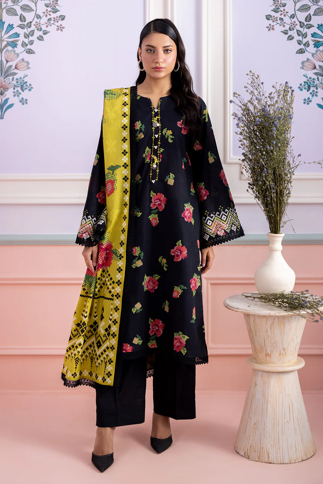 Embroidered Shirt Dupatta - 0599 - Image 2