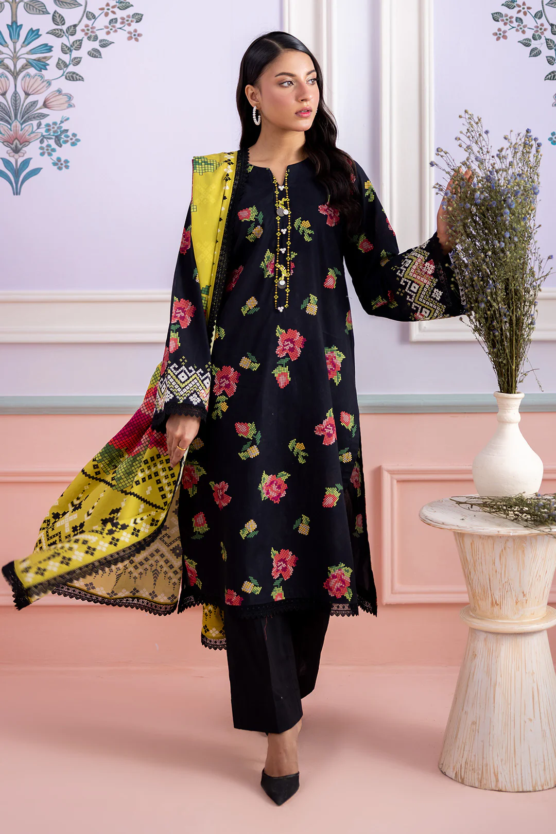 Embroidered Shirt Dupatta - 0599 - Image 3