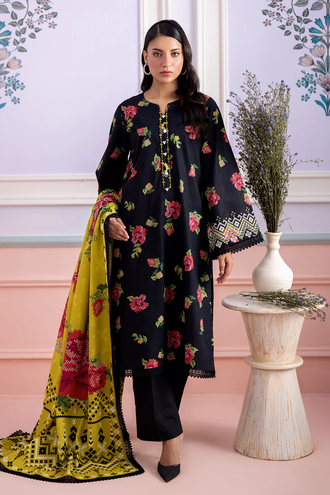 Embroidered Shirt Dupatta - 0599 - Image 4