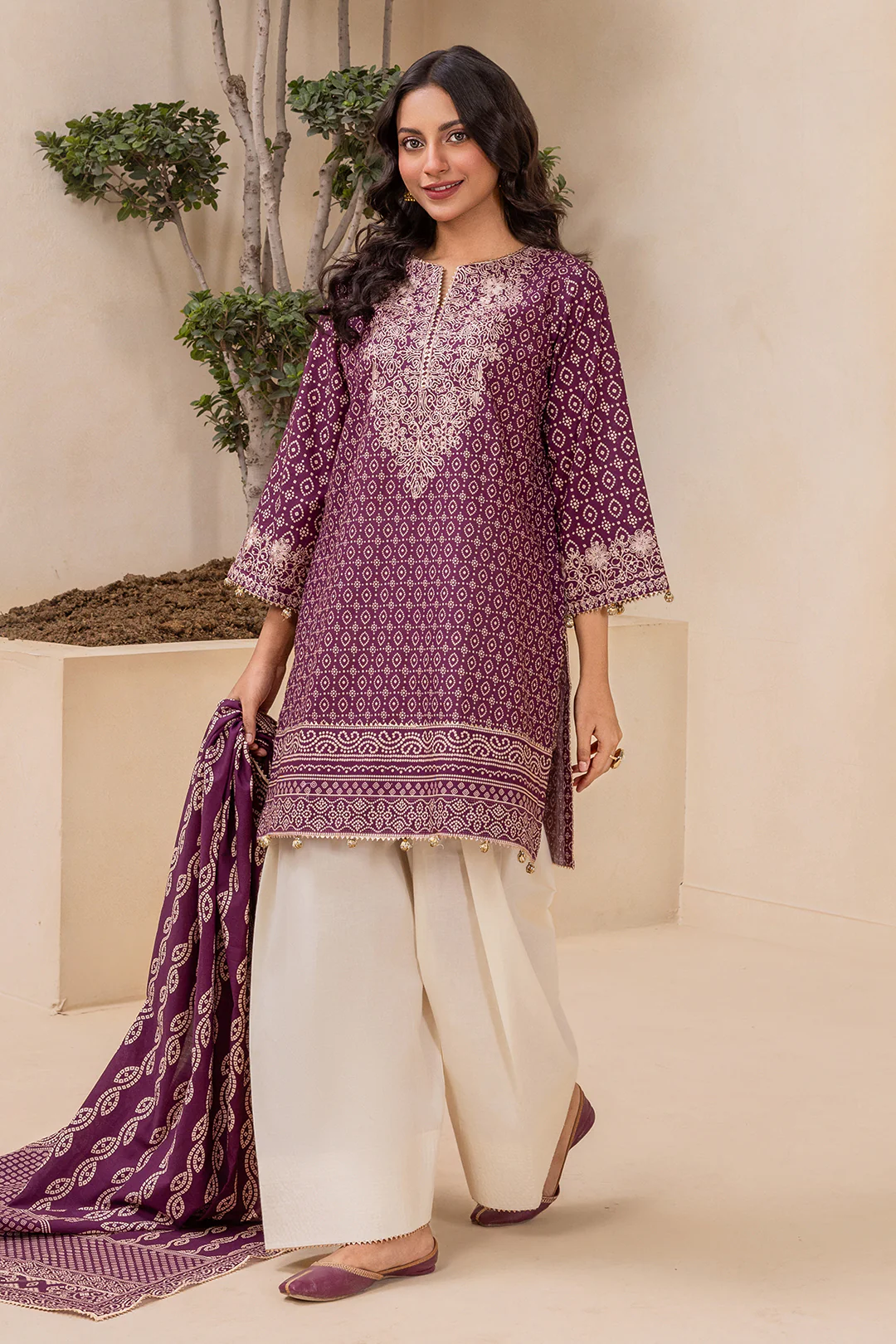 Embroidered Shirt Dupatta - 0670 - Image 3