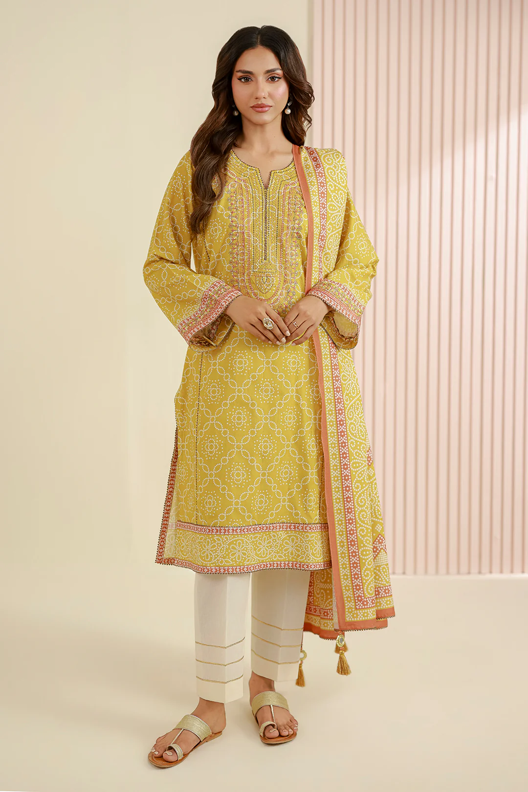 Embroidered Shirt Dupatta - 0932 - Image 4