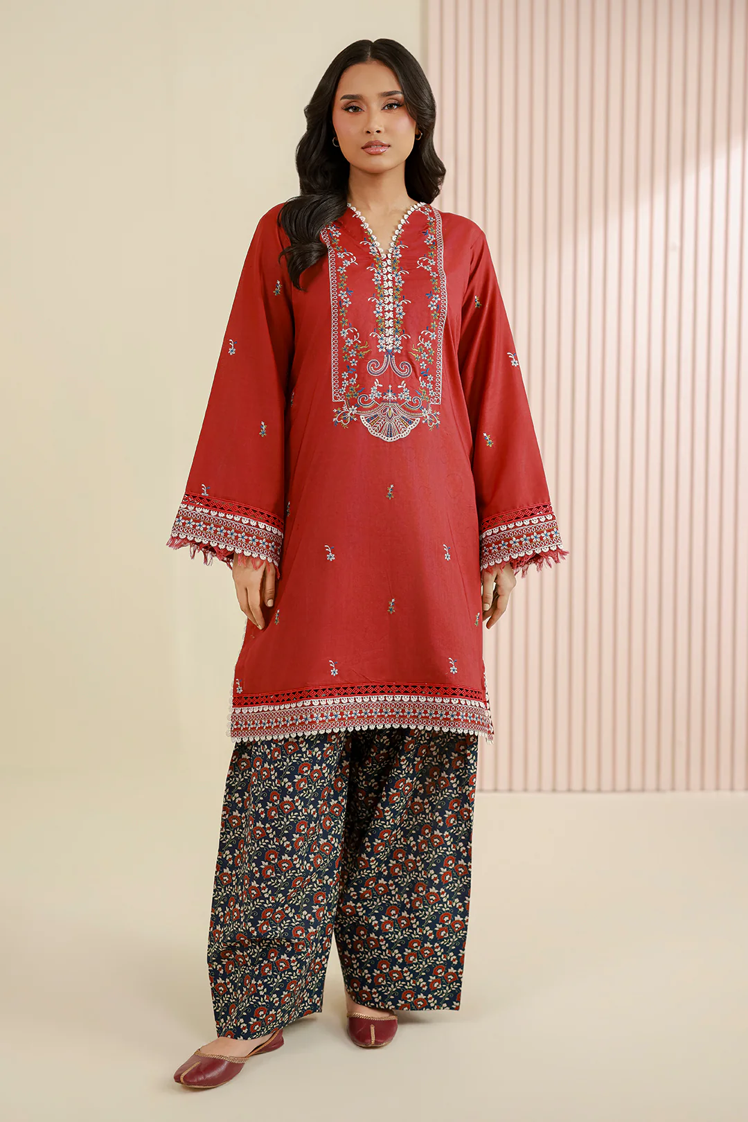 Embroidered Shirt Dupatta - 1004 - Image 2