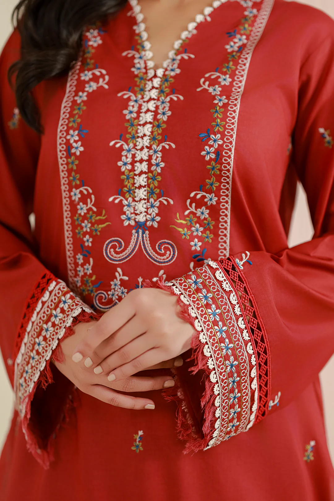 Embroidered Shirt Dupatta - 1004 - Image 5