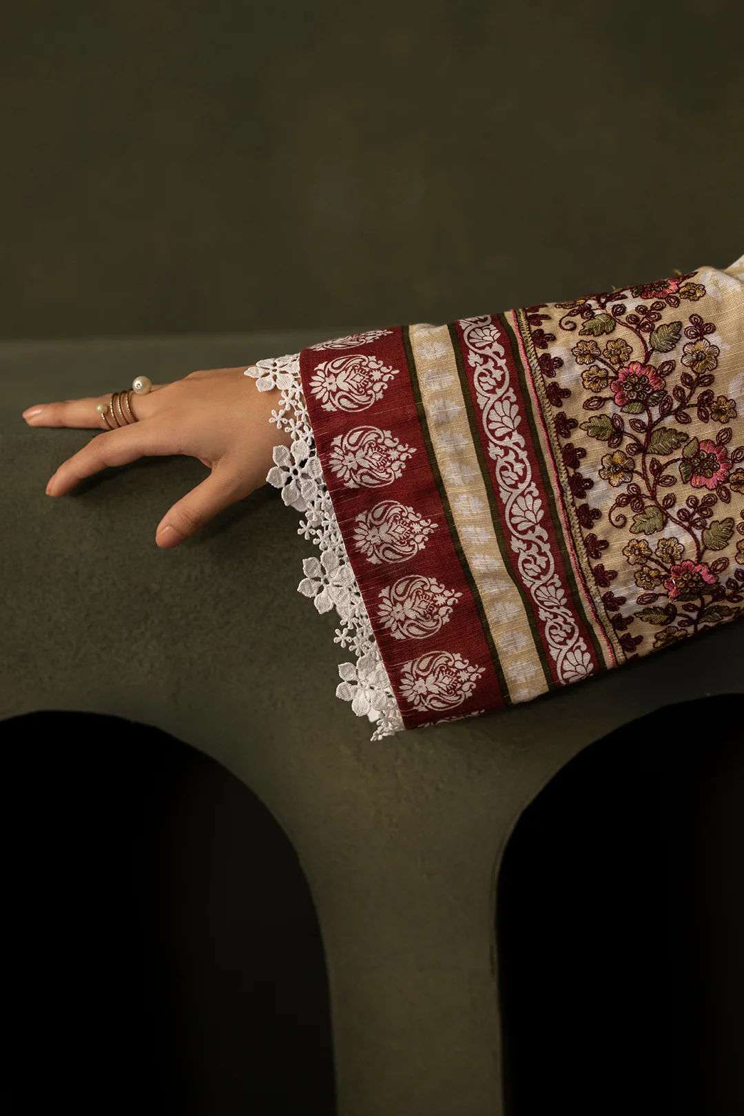Embroidered Shirt Dupatta - 0171 - Image 3