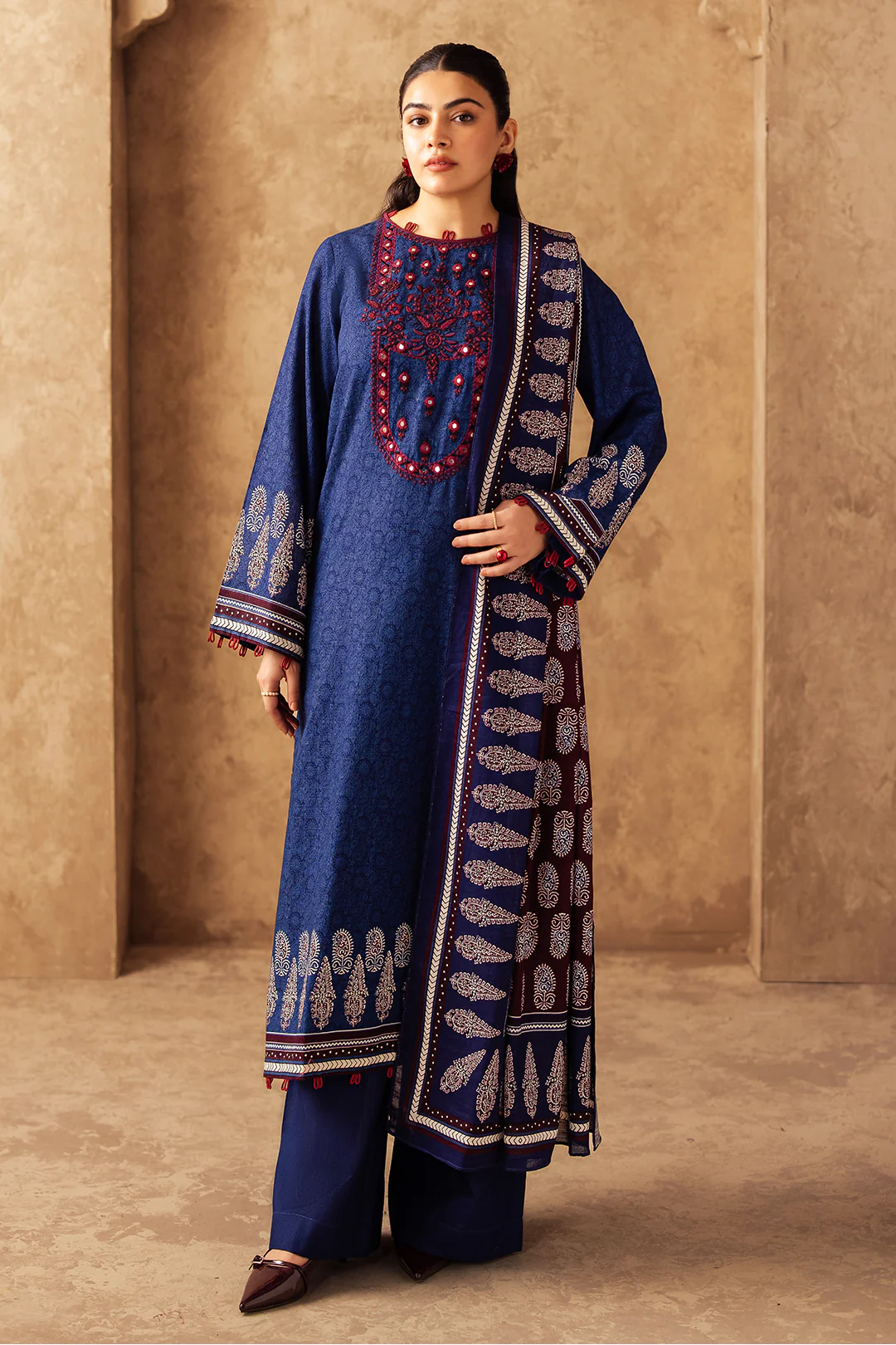 Embroidered Shirt Dupatta - 0172 - Image 3