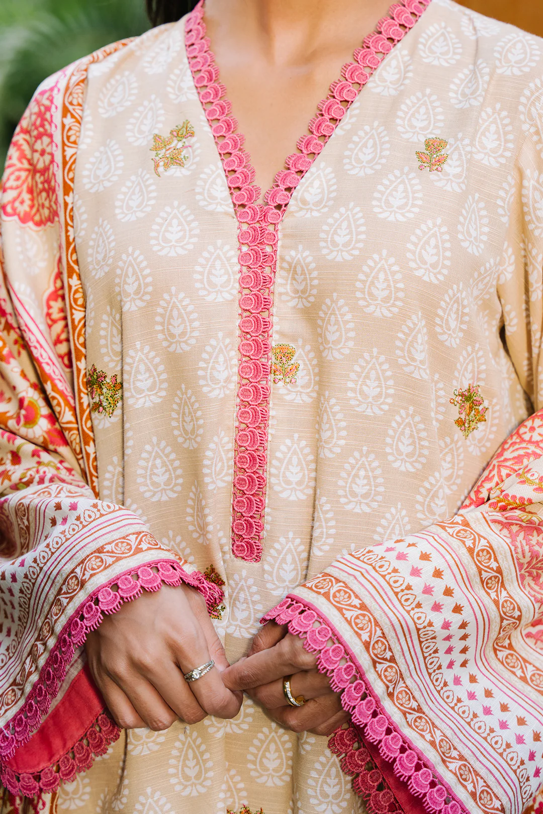 Embroidered Shirt Dupatta - 0179 - Image 4